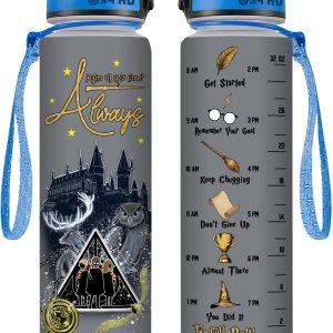 Potter – Botella de agua de 32 onzas con marcador de tiempo, botella motivacional de After All This Time, regalos para amantes del cine, regalos Potter – Botella de agua de 32 onzas con marcador de tiempo, botella motivacional de After All This Time, regalos para amantes del cine, regalos