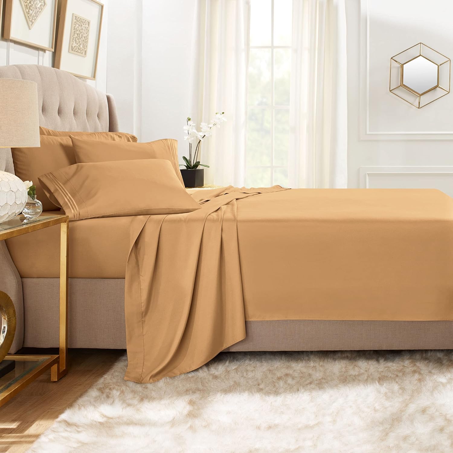 Clara Clark Sábanas individuales XL, juego de 5 piezas, sábanas de lujo de hotel para cama tamaño individual XL, sábanas y fundas de almohada súper