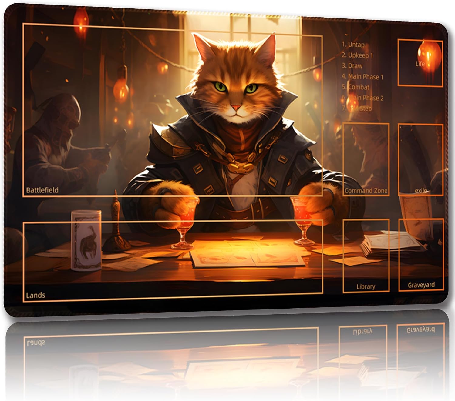 Tapete de juego para MTG, con bolsas de almacenamiento gratis, tapete de juego de 24 x 14 pulgadas, TCG y tapete de juego de mesa para tarjetas,