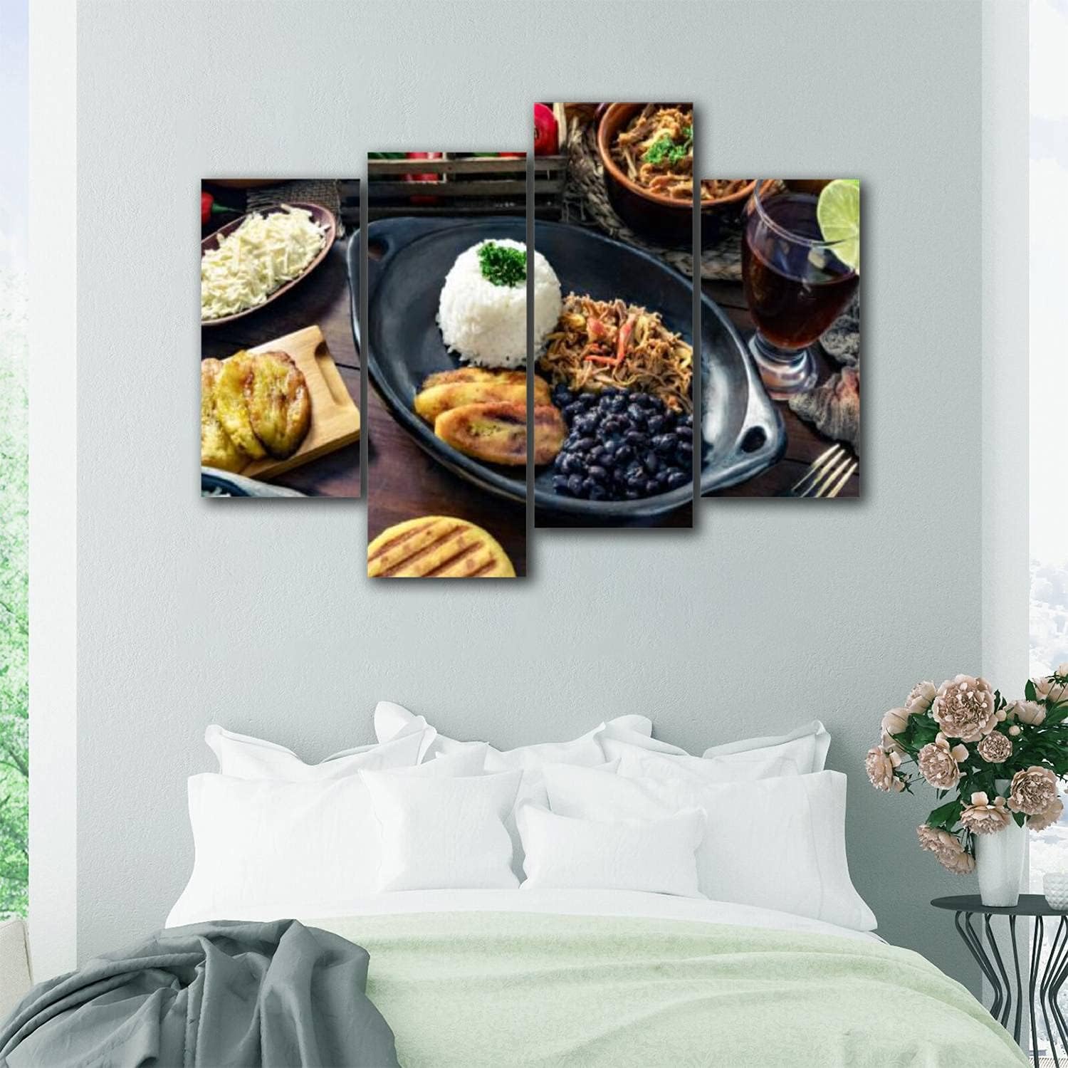 Lienzo decorativo para pared, comida tradicional venezolana, Pabellón Criollo con arepas casabe y obras de arte enmarcadas, pintura moderna,