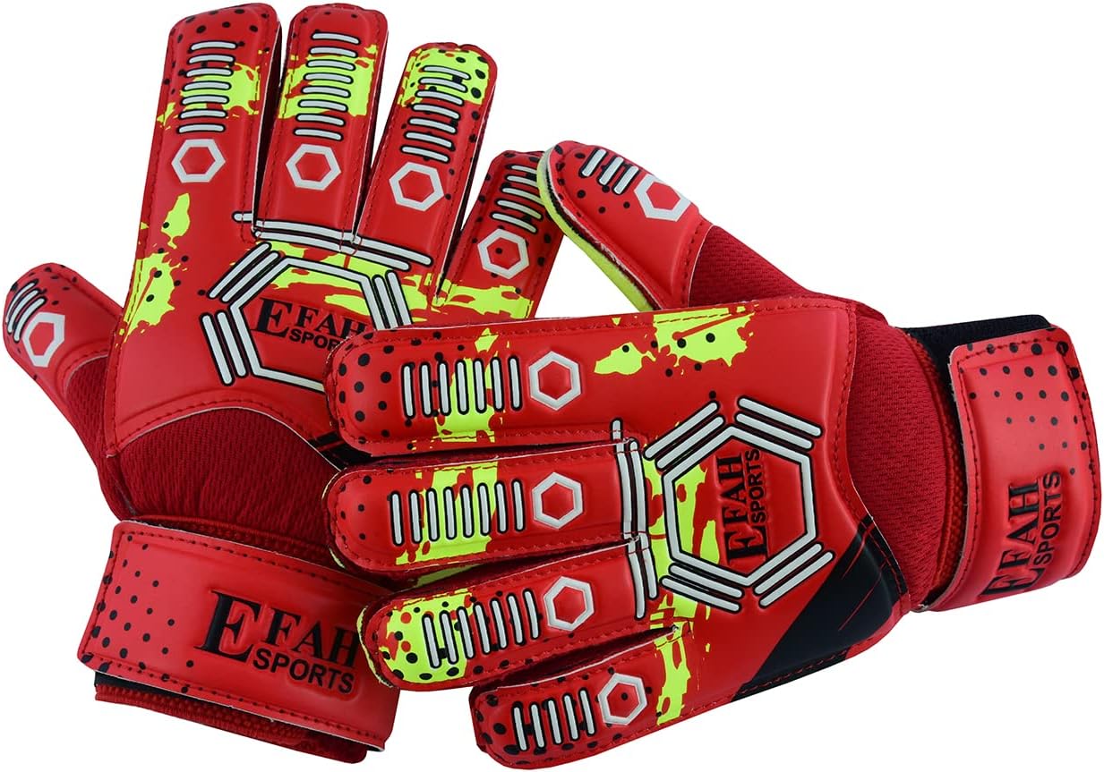 Guantes de portero de fútbol para niños y jóvenes, guantes de portero de fútbol con palmas de agarre fuerte