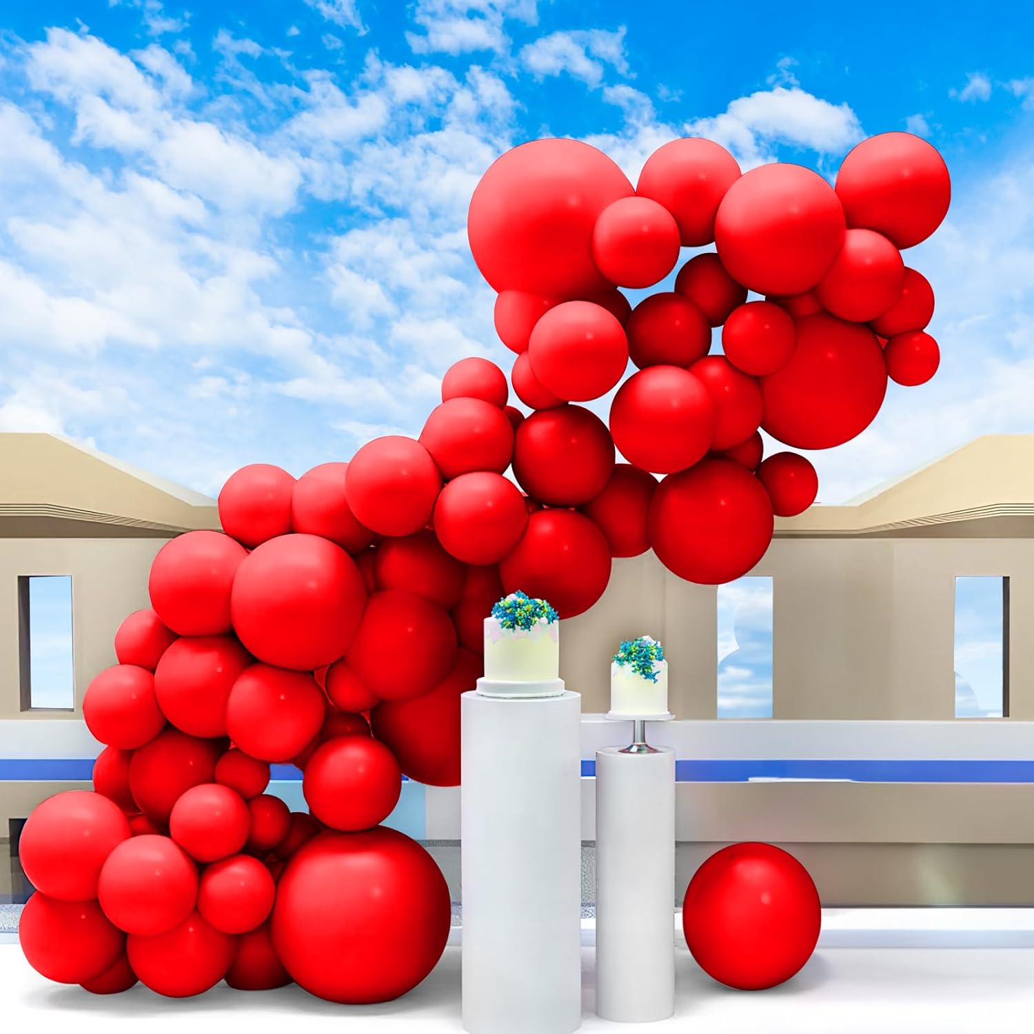 Globos rojos, 50 unidades, globos rojos de 5 pulgadas, globos de látex rojos, globos para decoración de arco, decoraciones de cumpleaños rojas,
