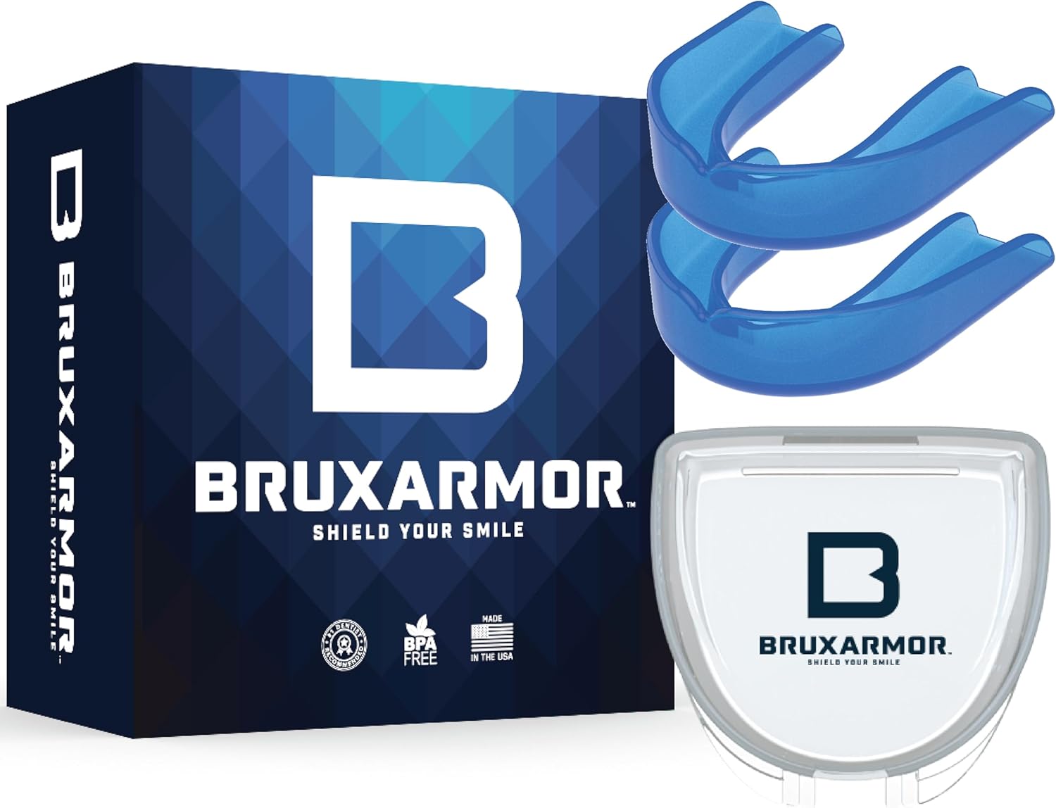 BruxArmor – Protector bucal Bruxism para alivio del bruxismo y alivio de molienda, protector nocturno Brux profesional de ajuste personalizado,