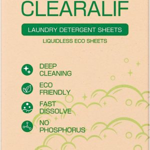CLEARALIF CLEARALIF – Hojas de detergente para ropa, sin perfume, 64 cargas, tiras de detergente para ropa ecológicas e hipoalergénicas CLEARALIF CLEARALIF – Hojas de detergente para ropa, sin perfume, 64 cargas, tiras de detergente para ropa ecológicas e hipoalergénicas