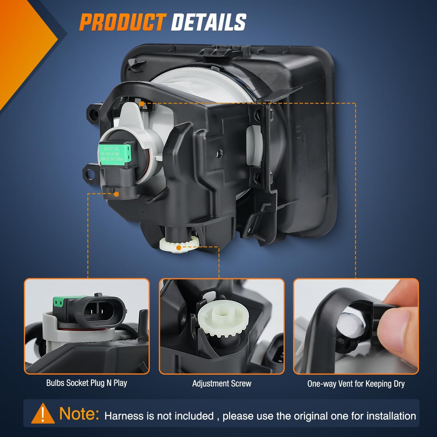 Nilight Conjunto de luces antiniebla compatible con Toyota Tundra 2014, 2015, 2016, 2017, 2018, 2019, 2020, 2021, repuesto de luz antiniebla