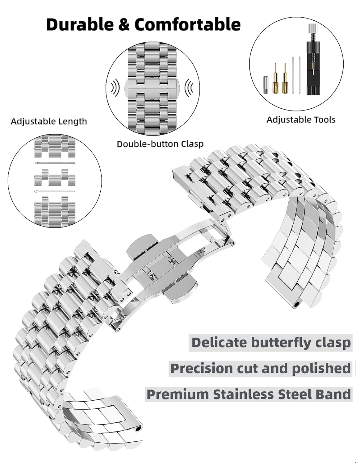 Stainless Steel CaseBand Compatiable for Apple Watch Band 49mm 45mm 44mm 42mm-Rugged Metal iWatch Case and Strap for Men iWatch Band Series