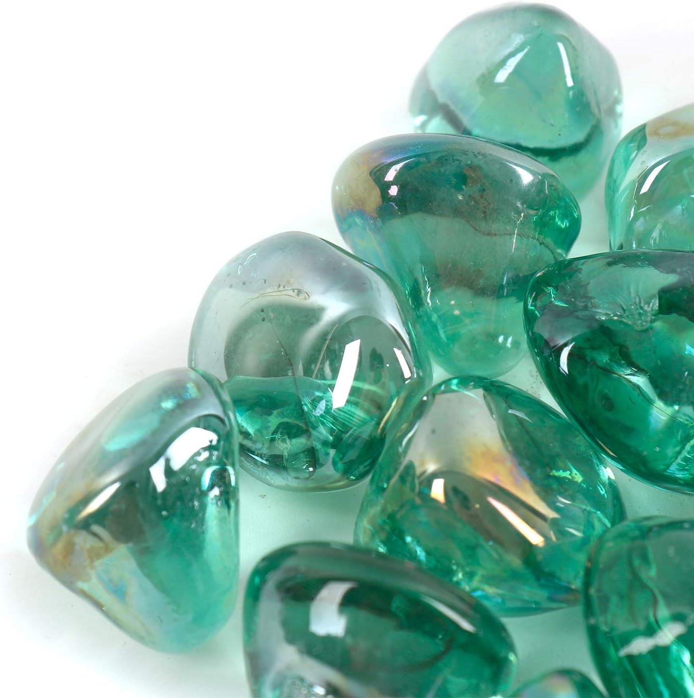 Grava reflectante de vidrio de fuego, gemas de fuego, gotas de fuego, piedras de vidrio de fuego, piedras para pecera, acuario, decoración de jardín