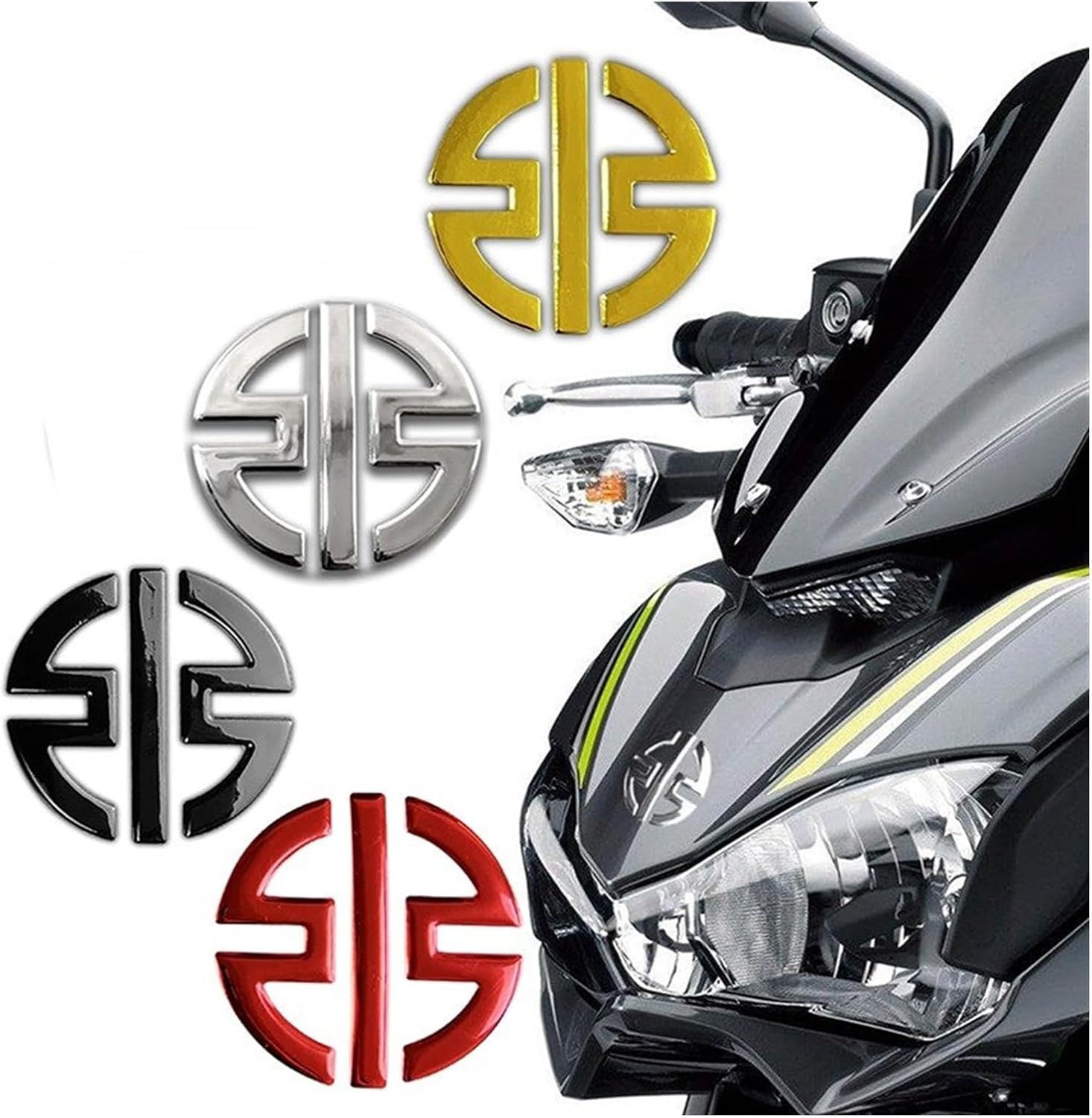 Calcomanías 3D con logotipo de motocicleta para Kawasaki Z800 Z900 Z650 H2 H2R accesorio para cabeza de motocicleta (color negro)