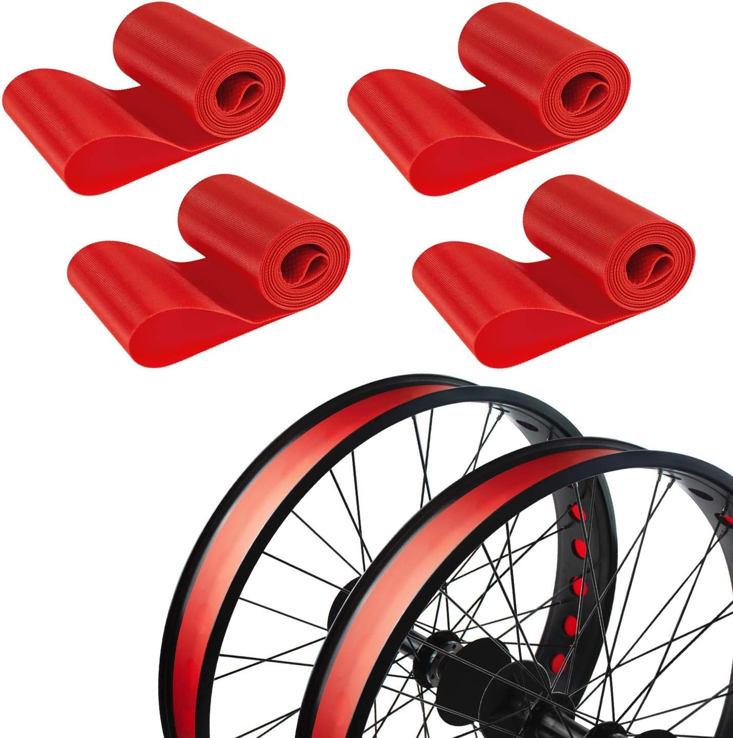 ADDMOTOR Cinta de llanta para llantas de 26 pulgadas, forro de neumático grueso de PVC, protector de cojín de tubo interior anti pinchazos para