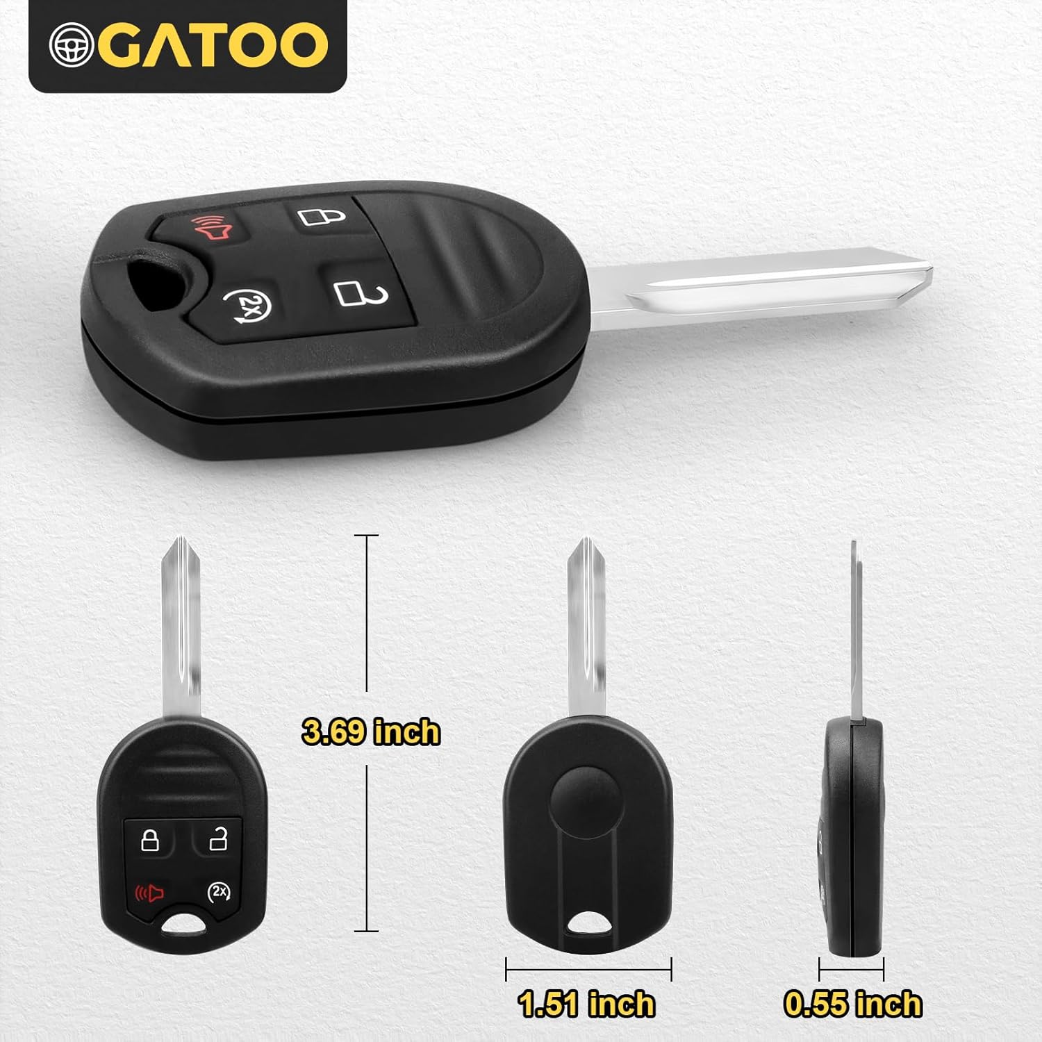 Control remoto de repuesto para llavero 164-R8067 para F-250 F-350 F-450 F-550 Super Duty Flex Explorer, CWTWB1U793 92064 BC350 F-550 Super Duty