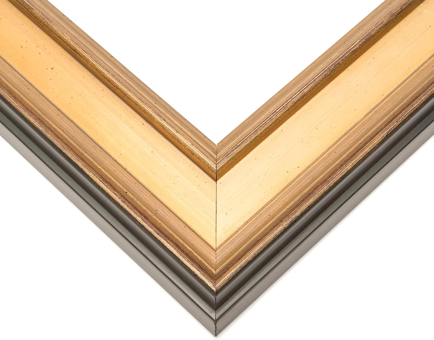 Marco de fotos de madera real dorada de 14 x 7 pulgadas de ancho de 2 pulgadas  Profundidad del marco interior de 0.5 pulgadas  Marco de fotos
