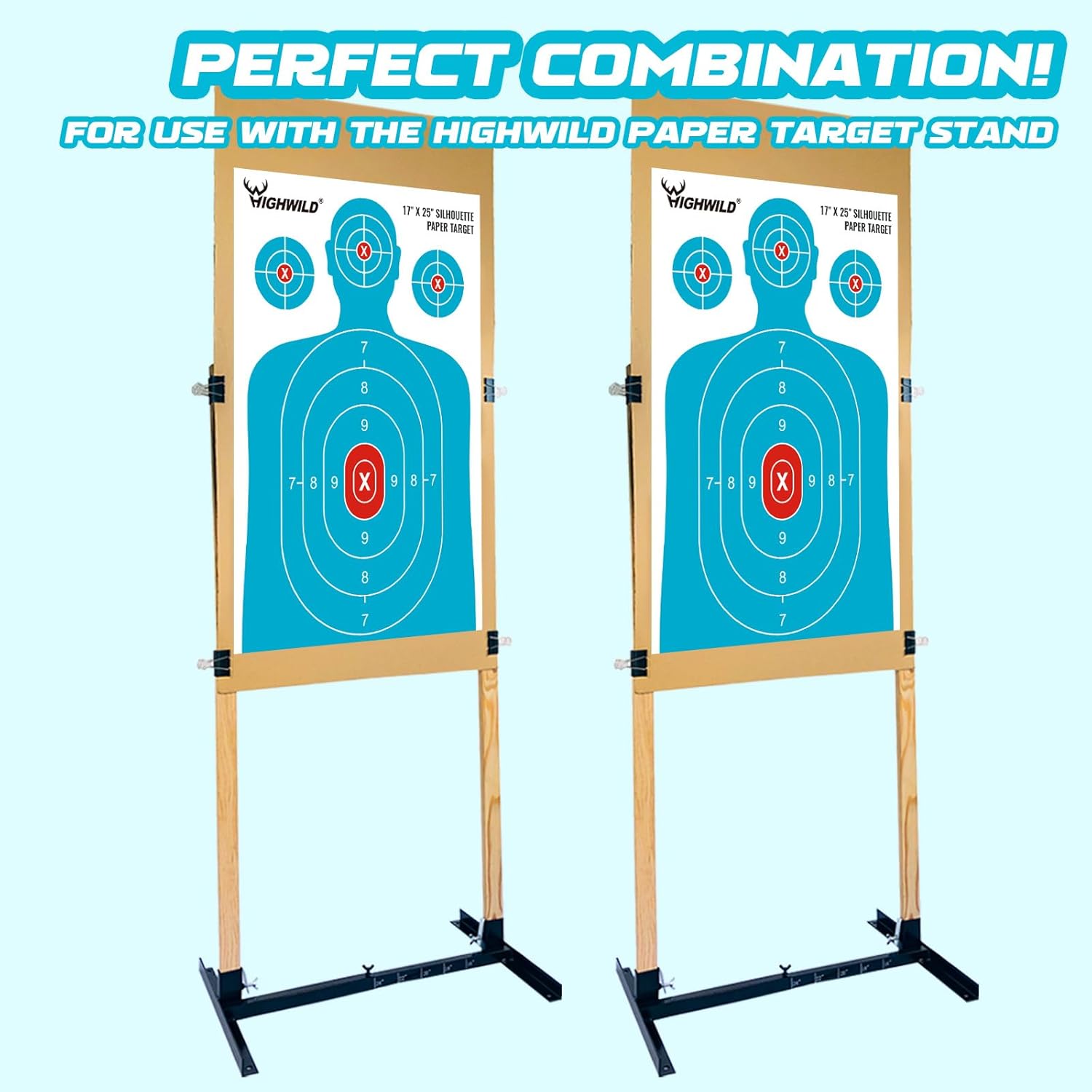 Highwild Papel de silueta para campo de tiro, 17 x 25 pulgadas, adecuado para pistolas, rifles, pistolas de aire, pistolas de aire comprimido