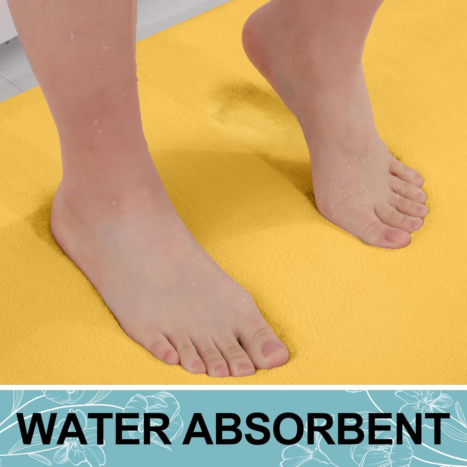 Smiry – Tapete de baño de espuma viscoelástica, supersuave, absorbente, antideslizante, alfombra para el suelo del baño, 32 x 20 pulgadas, color