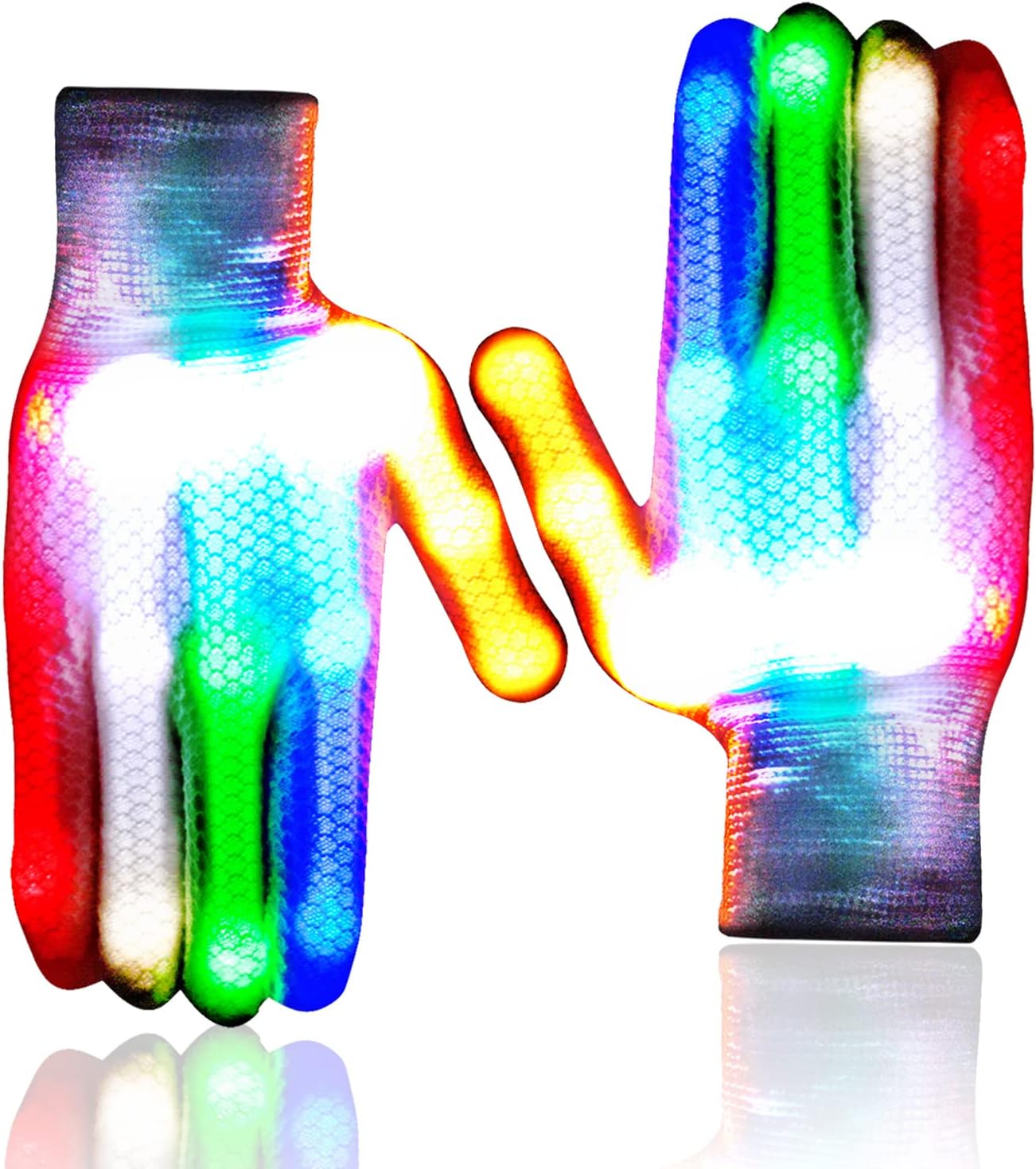 GLEDLOVES LED Gloves,Cool Fun Toys for Boys Girls Age 3-10 with 6 Flash Modes Kids Gifts Age 3 4 5 6 7 8 9 10 for Glow Dance Birthday Easter