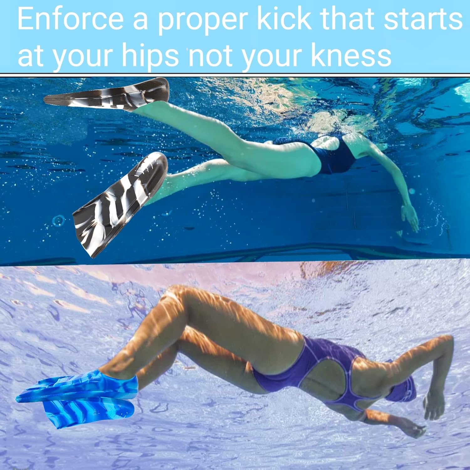 Gugmoy – Aletas de entrenamiento de natación de edición limitada, cómoda aleta de silicona para nadar y bucear, tamaño adecuado para principiantes,