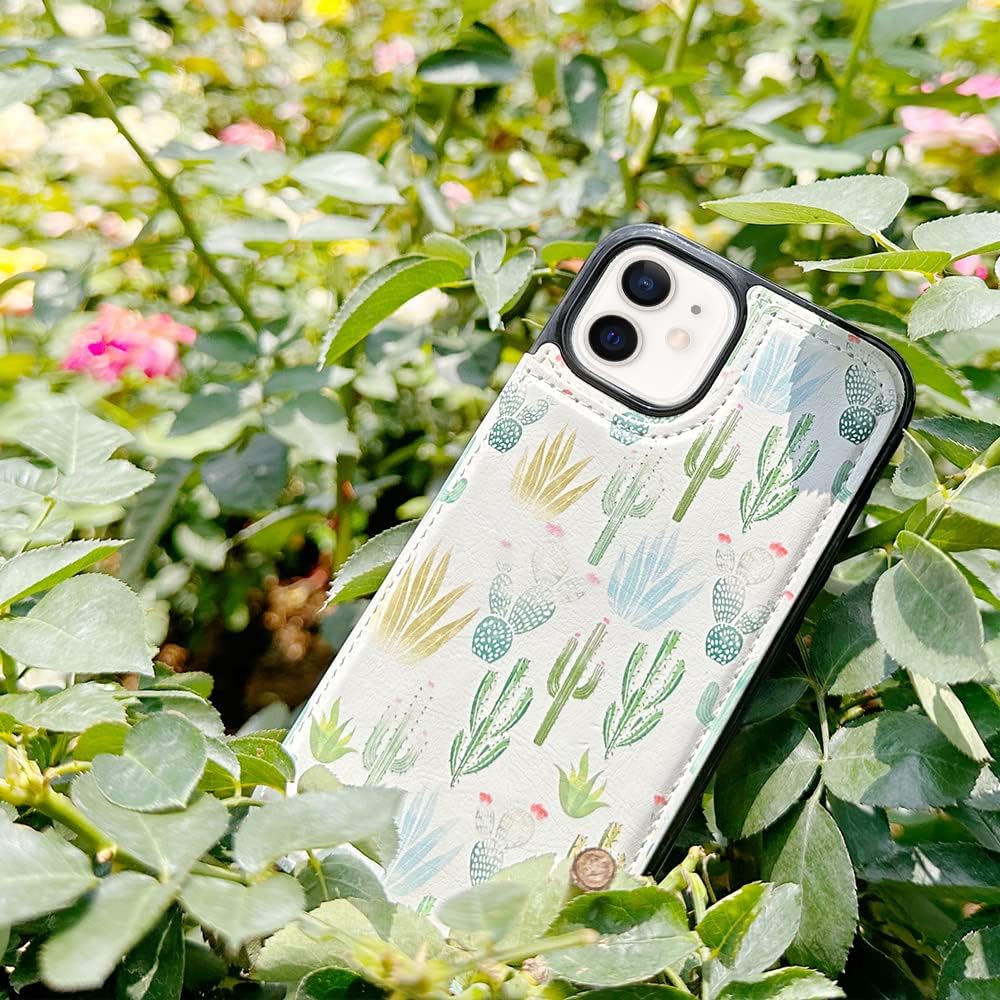 uCOLOR Funda tipo cartera para iPhone 11 con tarjetero, piel sintética, con función atril, ranuras para tarjetas, doble cierre magnético, bloqueo
