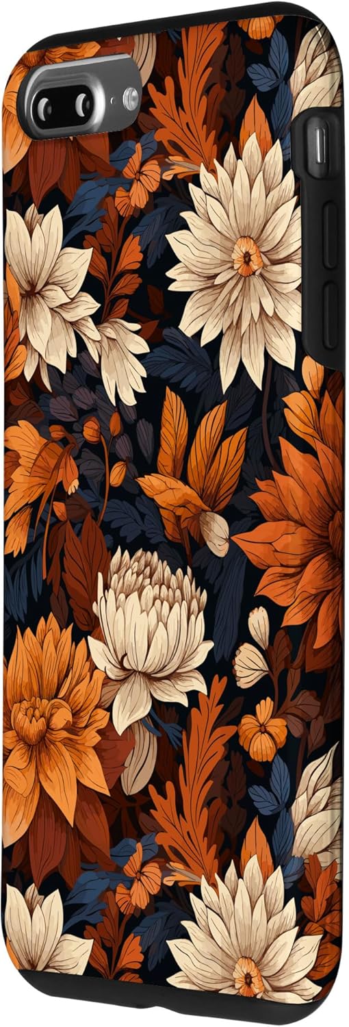 iPhone 7 Plus8 Plus Colores Cálidos de Diseño de Flores de Otoño – Funda con patrón floral de otoño