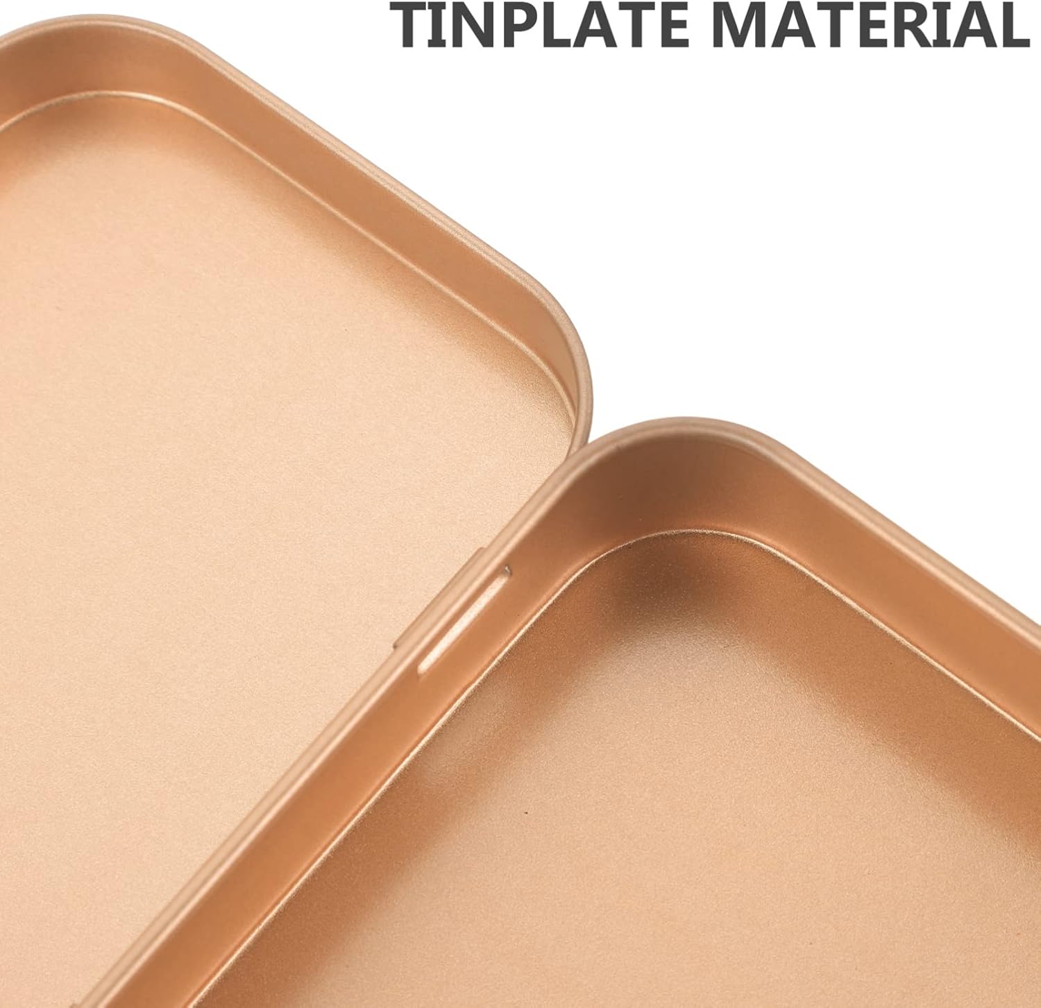 Zerodeko Caja de lata de metal con tapa, cajas de almacenamiento rectangulares de hojalata, cajas de dulces de metal, mini recipientes de galletas,