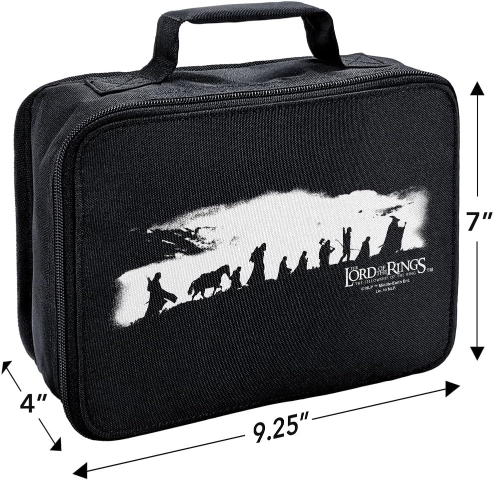 LOGOVISION Lord of The Rings The Fellowship – Lonchera con aislamiento de lados suaves, bolsa de almuerzo reutilizable para trabajo escolar,