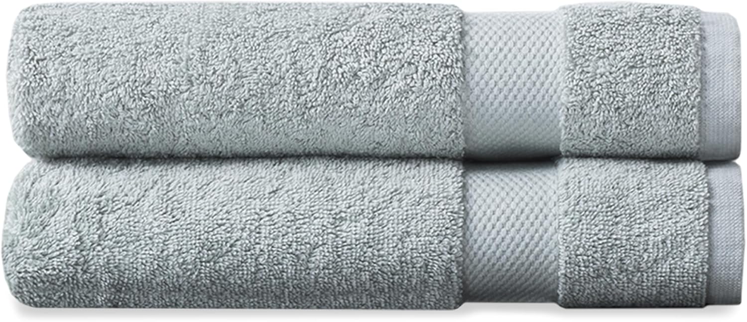 Delara Paquete de 2 toallas de mano de algodón orgánico de lujo, con certificación GOTS y OEKO-TEX, toallas de calidad de hotel de primera calidad,