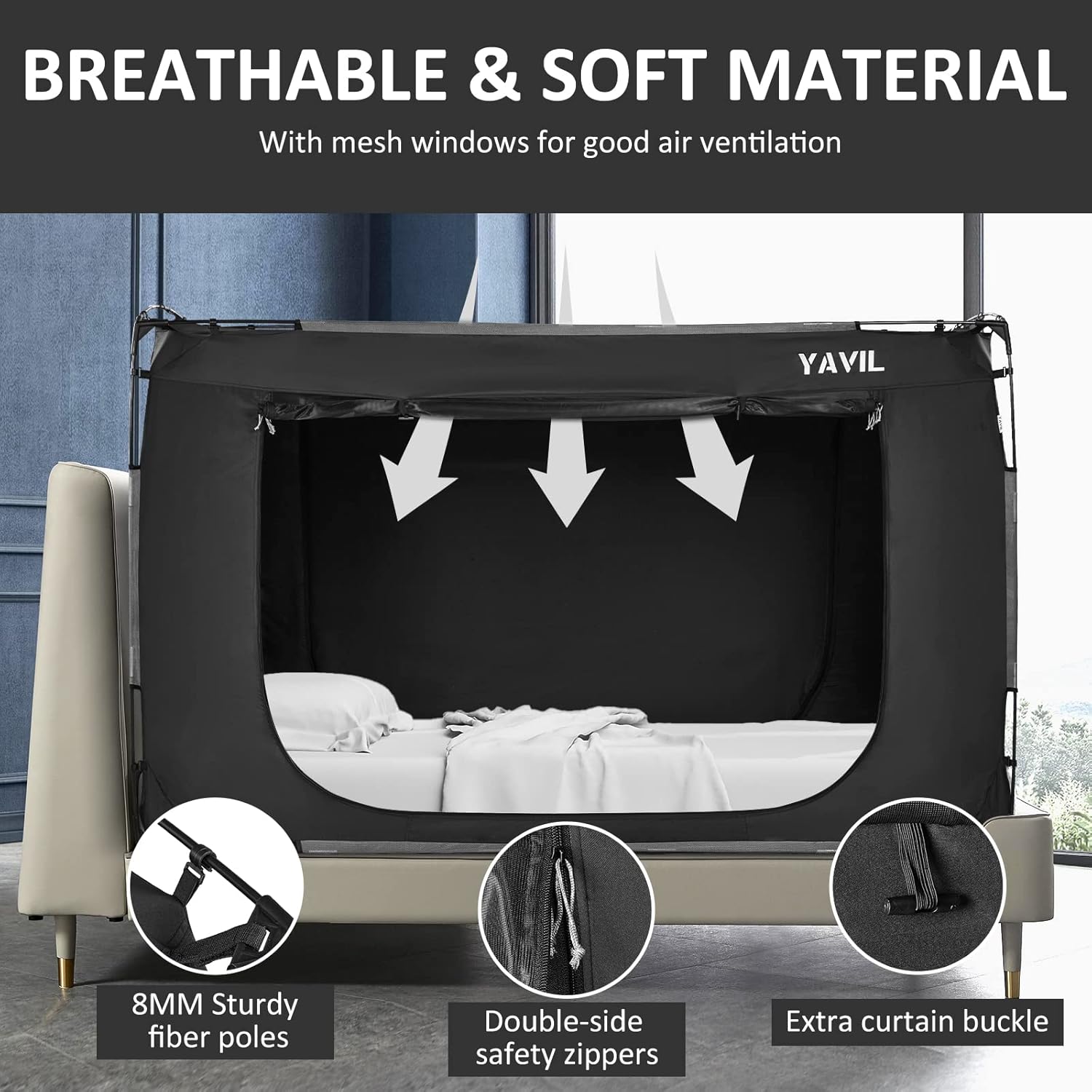 Tienda de campaña para cama, litera tamaño individual, tiendas de campaña portátiles para dormir en interiores para niños y adultos, espacio de