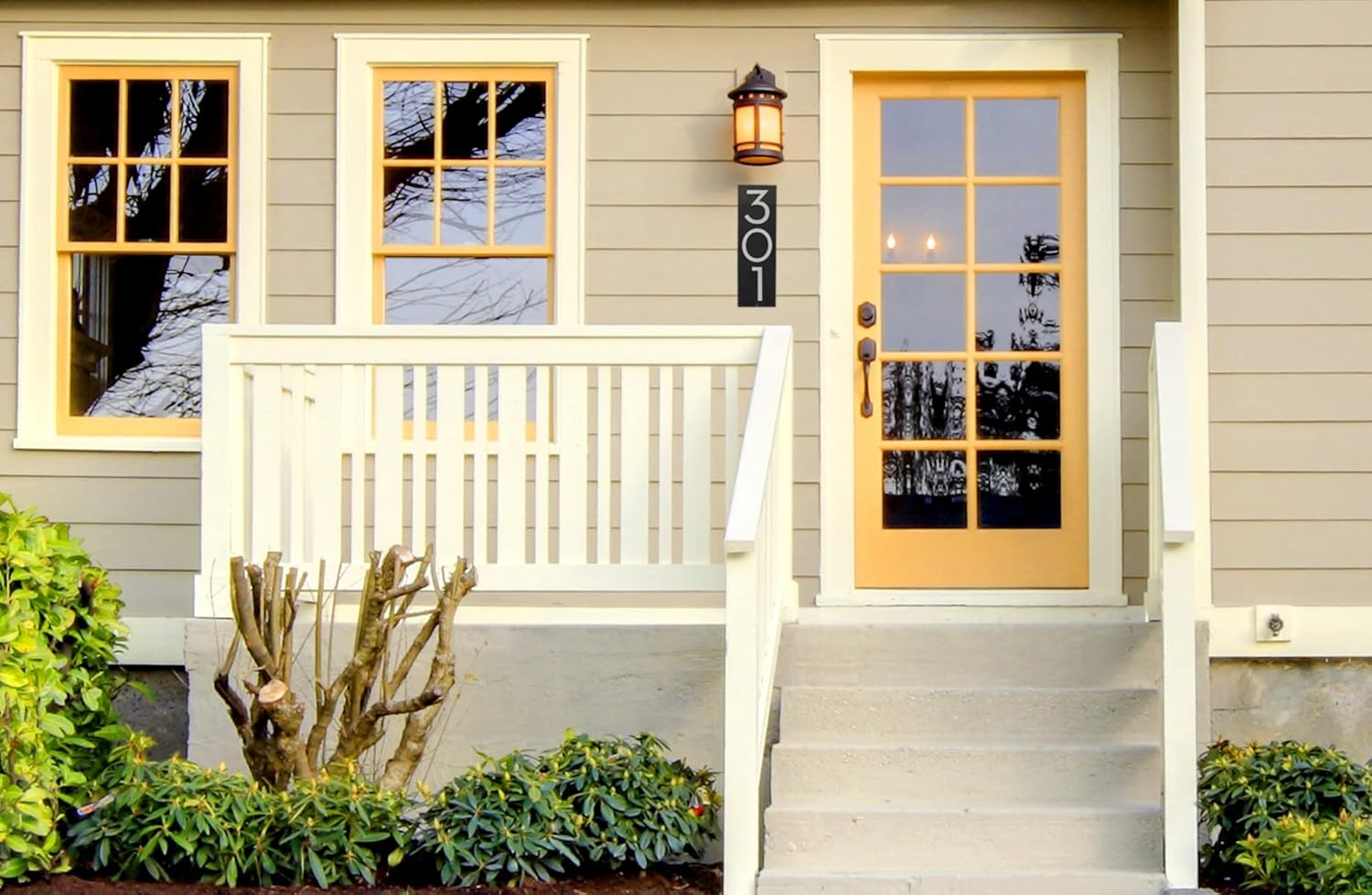 Letrero flotante moderno de 6 pulgadas con dirección vertical para pared – Letrero de montaje en pared personalizado para el hogar o al aire libre –