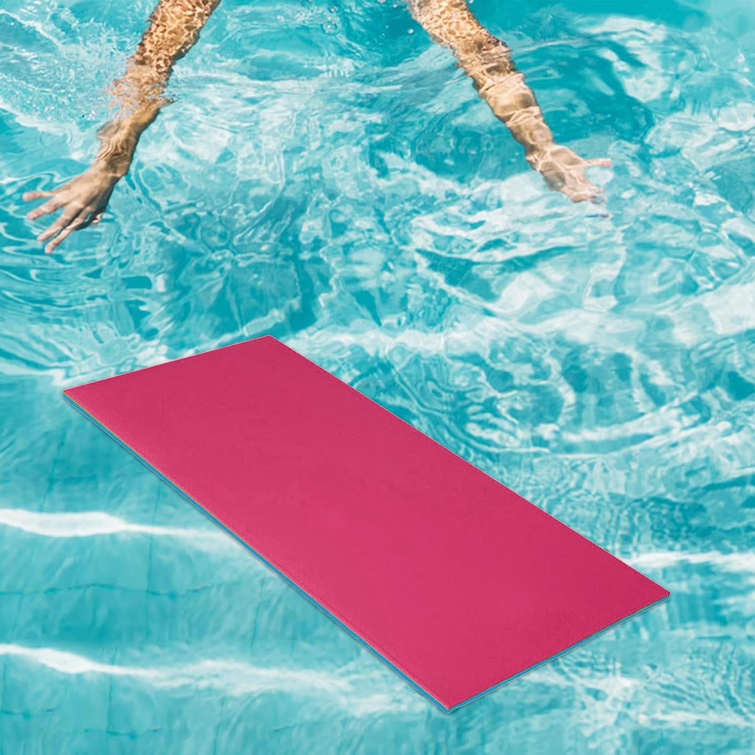 Flotador de agua, almohadilla flotante de espuma, manta flotante insumergible, portátil, para adultos, colchón para piscina, balsa flotante para