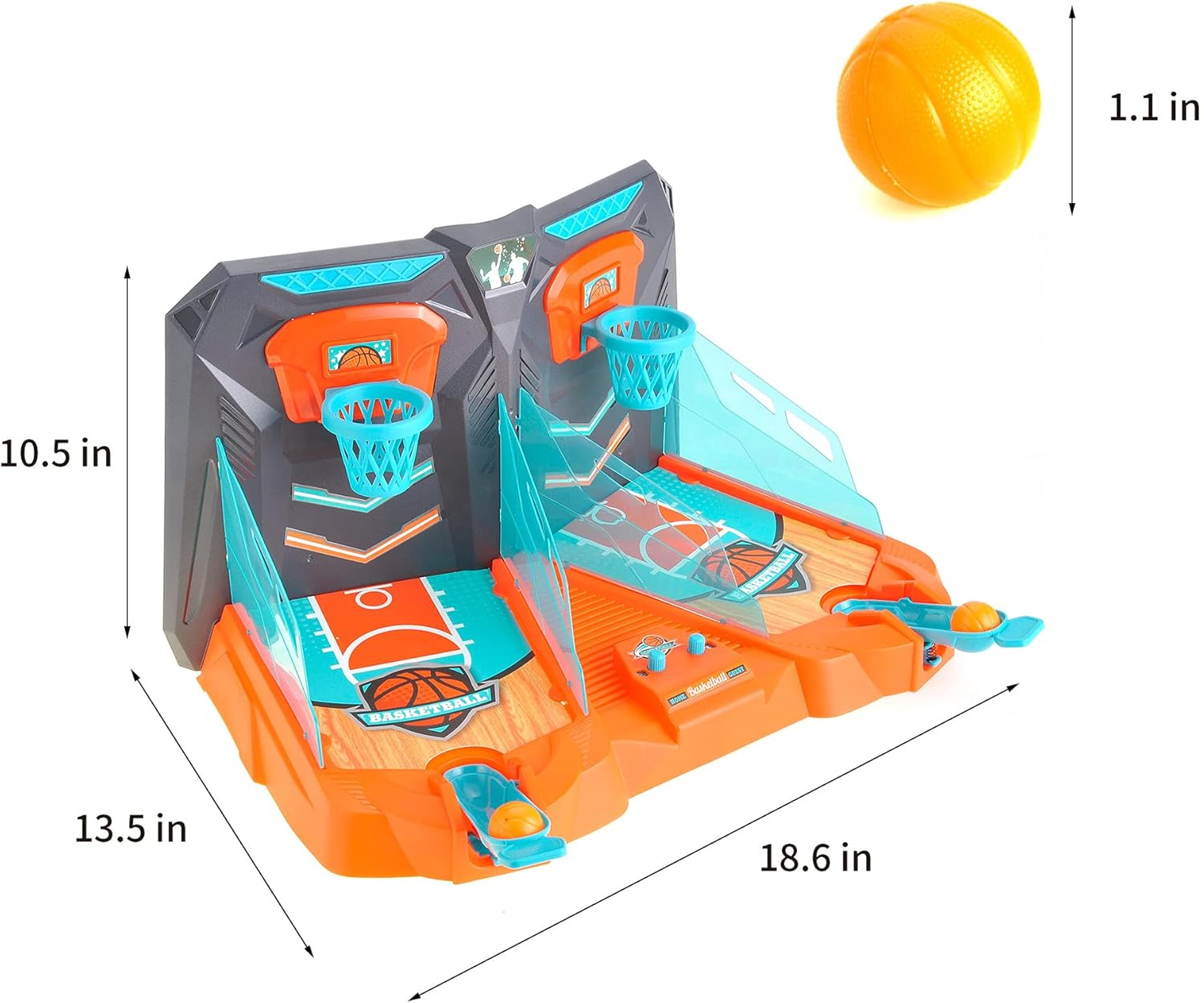 PowerTRC Ultimate Arcade de baloncesto de escritorio grande diversión sin fin para niños y adultos con acción para 2 jugadores, juego de disparos en