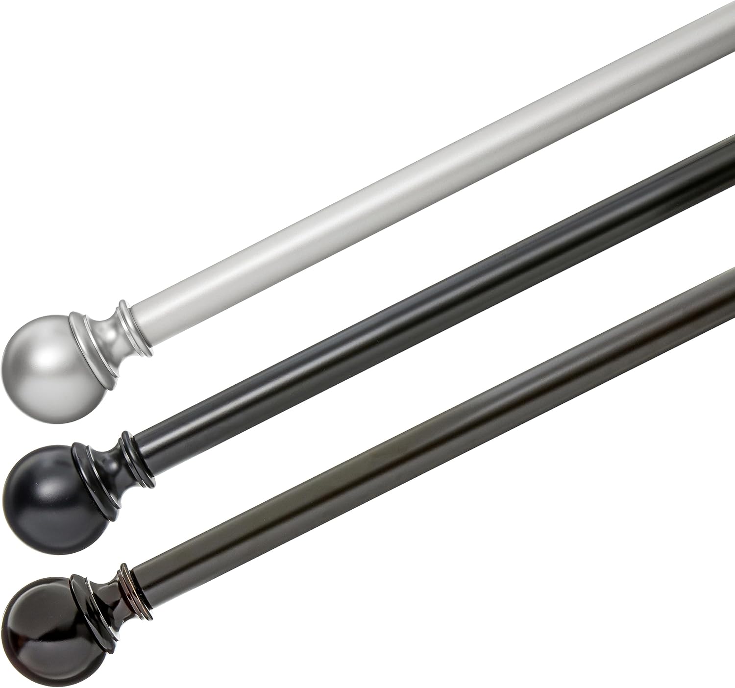Tienda Basics – Cortinero de 1 pulgada  2.54 cm. con remates redondos en los extremos.
