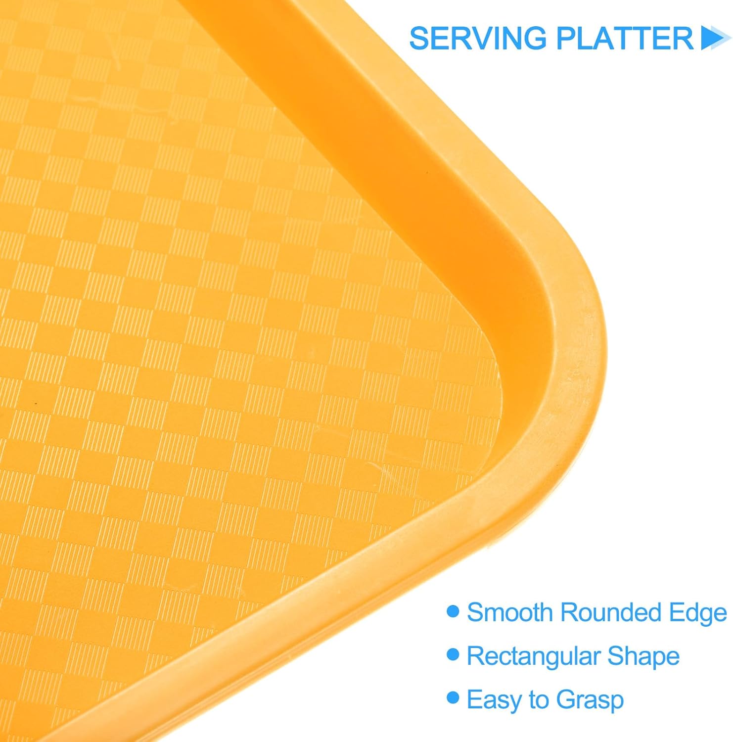 uxcell Bandejas de plástico de comida rápida a granel de 12 x 16 pulgadas rectangulares para servir, bandejas de cafetería, platos para servir para