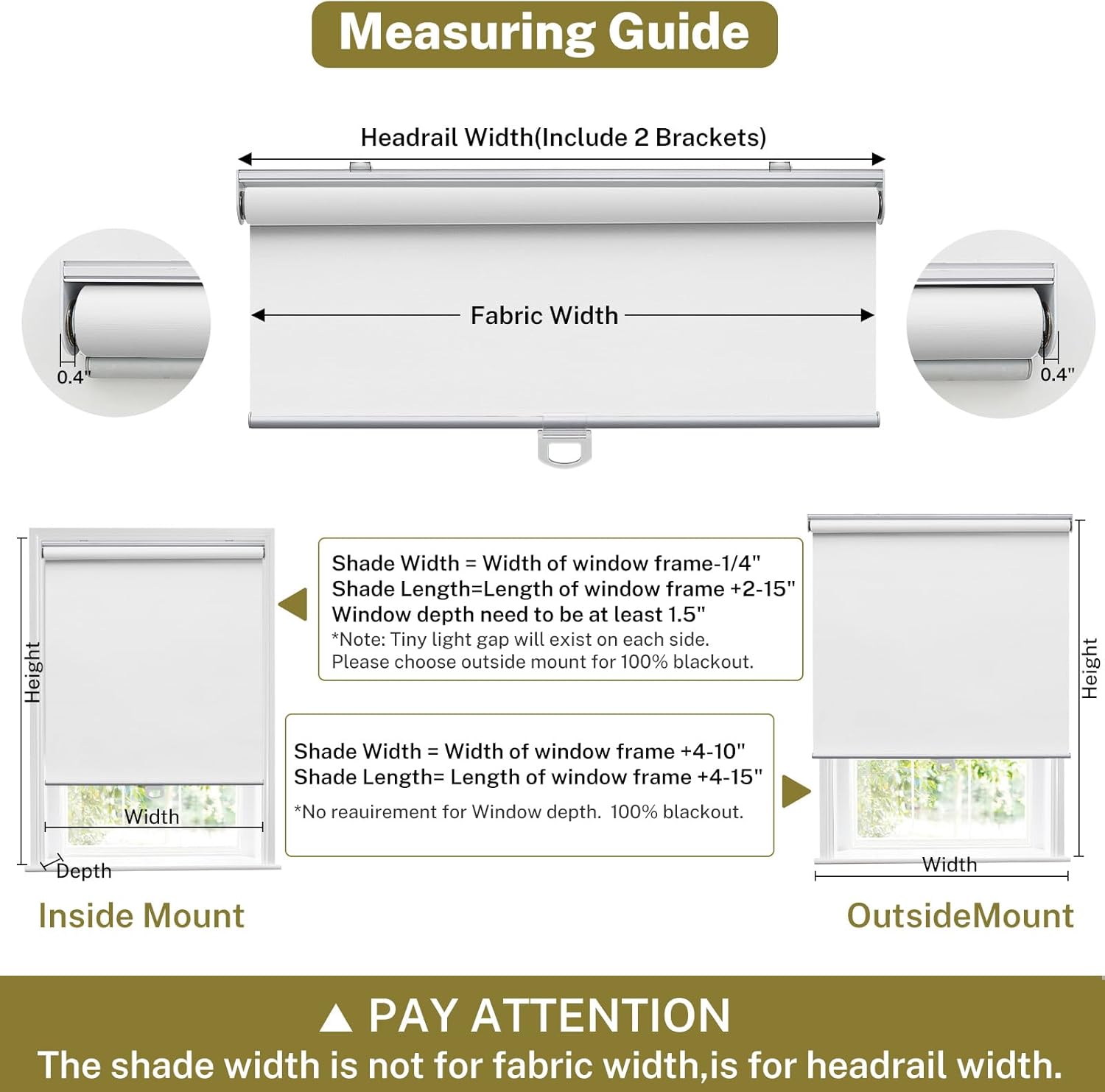 Persianas enrollables inalámbricas Free-Stop para ventanas, persianas enrollables con levantamiento de resorte con aislamiento térmico para el