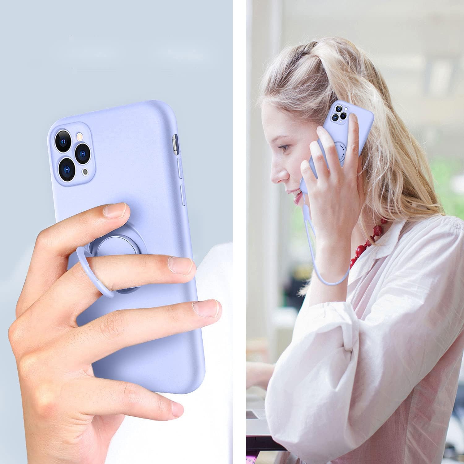 Funda para iPhone 11 Pro Max, funda de teléfono iPhone 11 ProMax, silicona delgada de goma suave a prueba de golpes, soporte de anillo de 360,