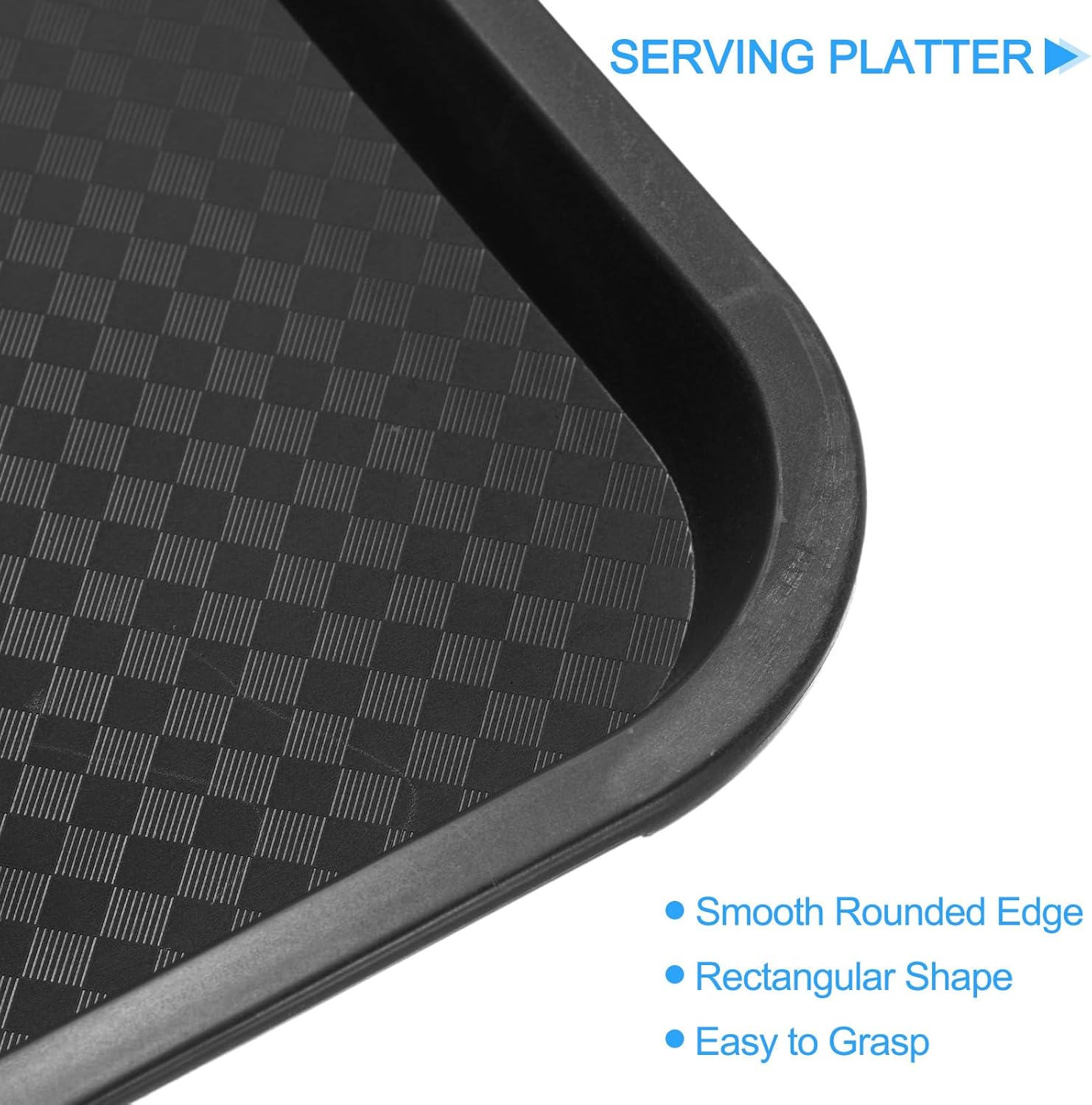 uxcell Bandejas de plástico de comida rápida a granel de 12 x 16 pulgadas, bandejas rectangulares para servir, bandejas para cafetería, platos para