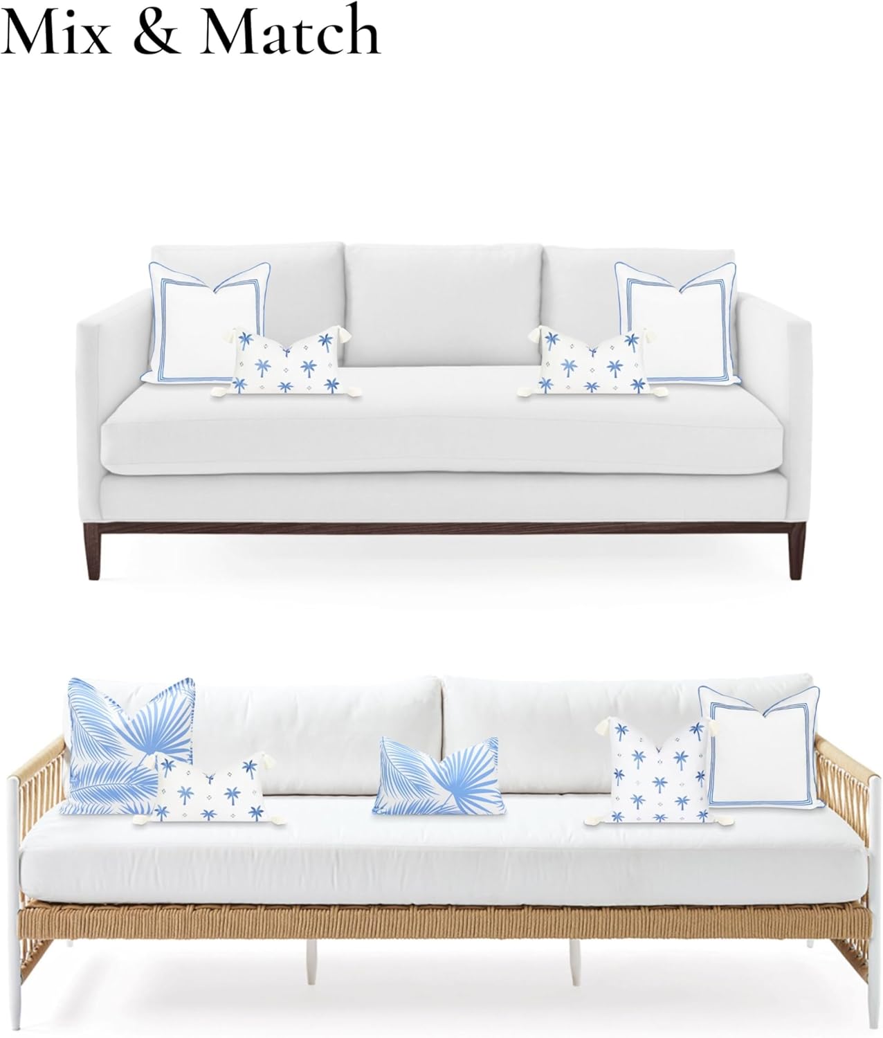 Hofdeco Premium Funda de almohada lumbar para interiores y exteriores, solo para patio, 12 x 20 pulgadas, repelente al agua para patio trasero,