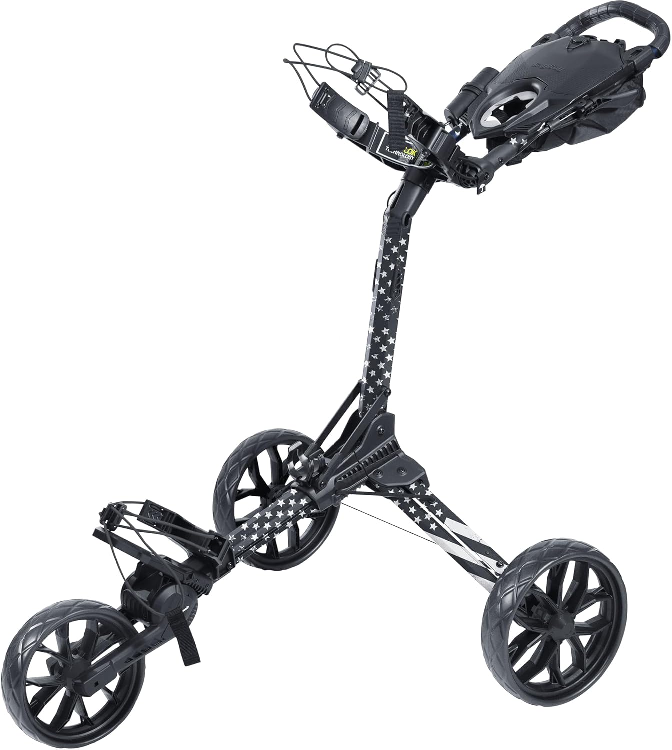 Bag Boy Nitron 3 Wheel Golf Push Cart, Easy 1 Step Open and Fold, Scorecard Console, Beverage Holder, Mobile Device Holder, Handle Mounted Parking