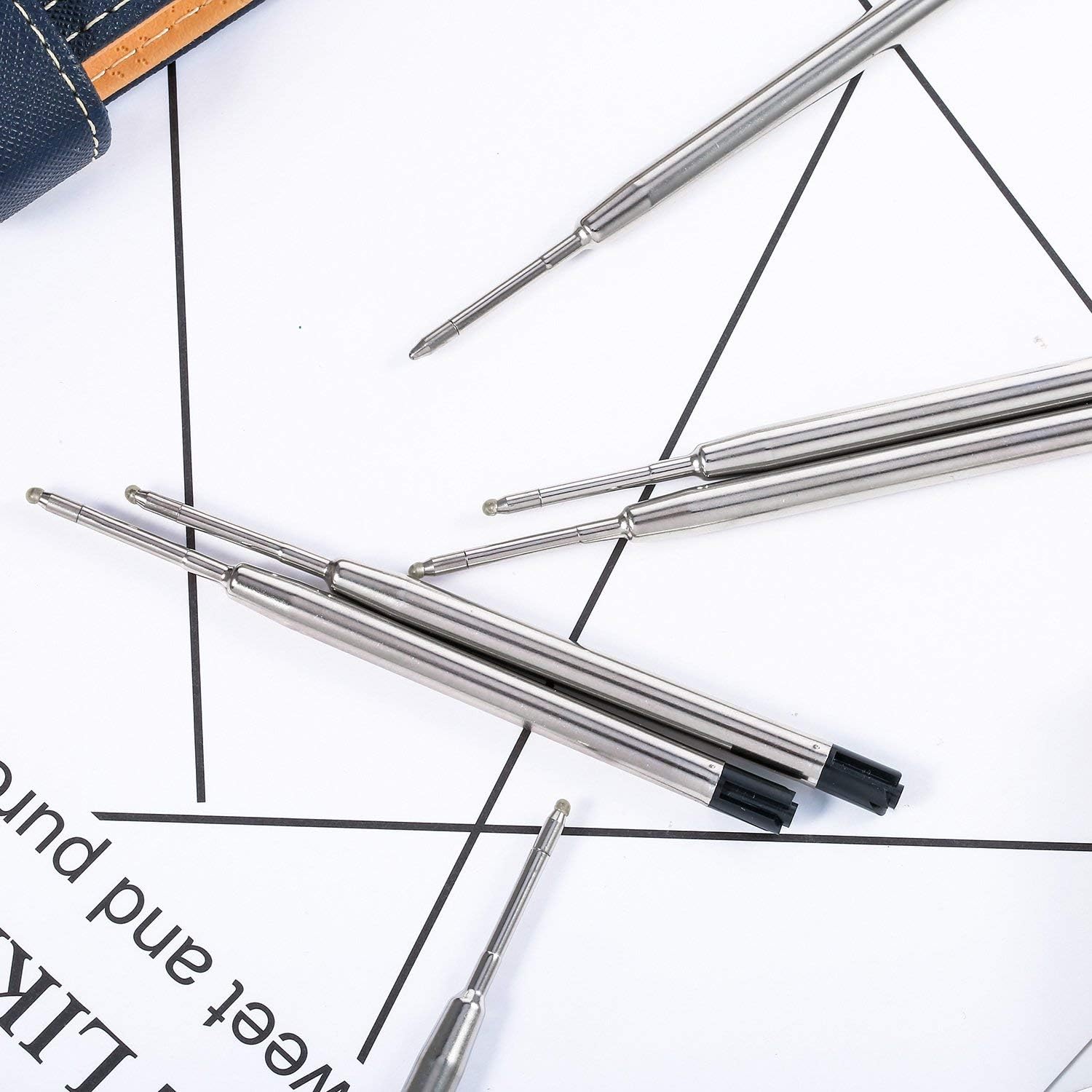 DunBong Recambios de tinta negra para bolĂgrafo repuesto de metal de punta media negro - Imagen 7