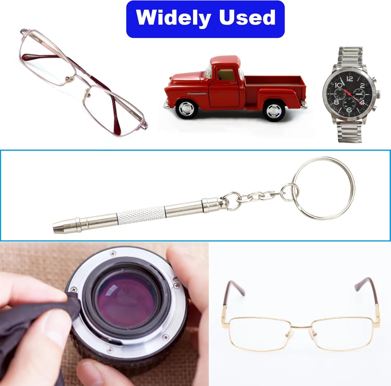 Kit de reparación de lentes con precisión 5 en 1, mini destornilladores, llavero para lentes, lentes de sol, joyas, relojes, electrónica, juguete,