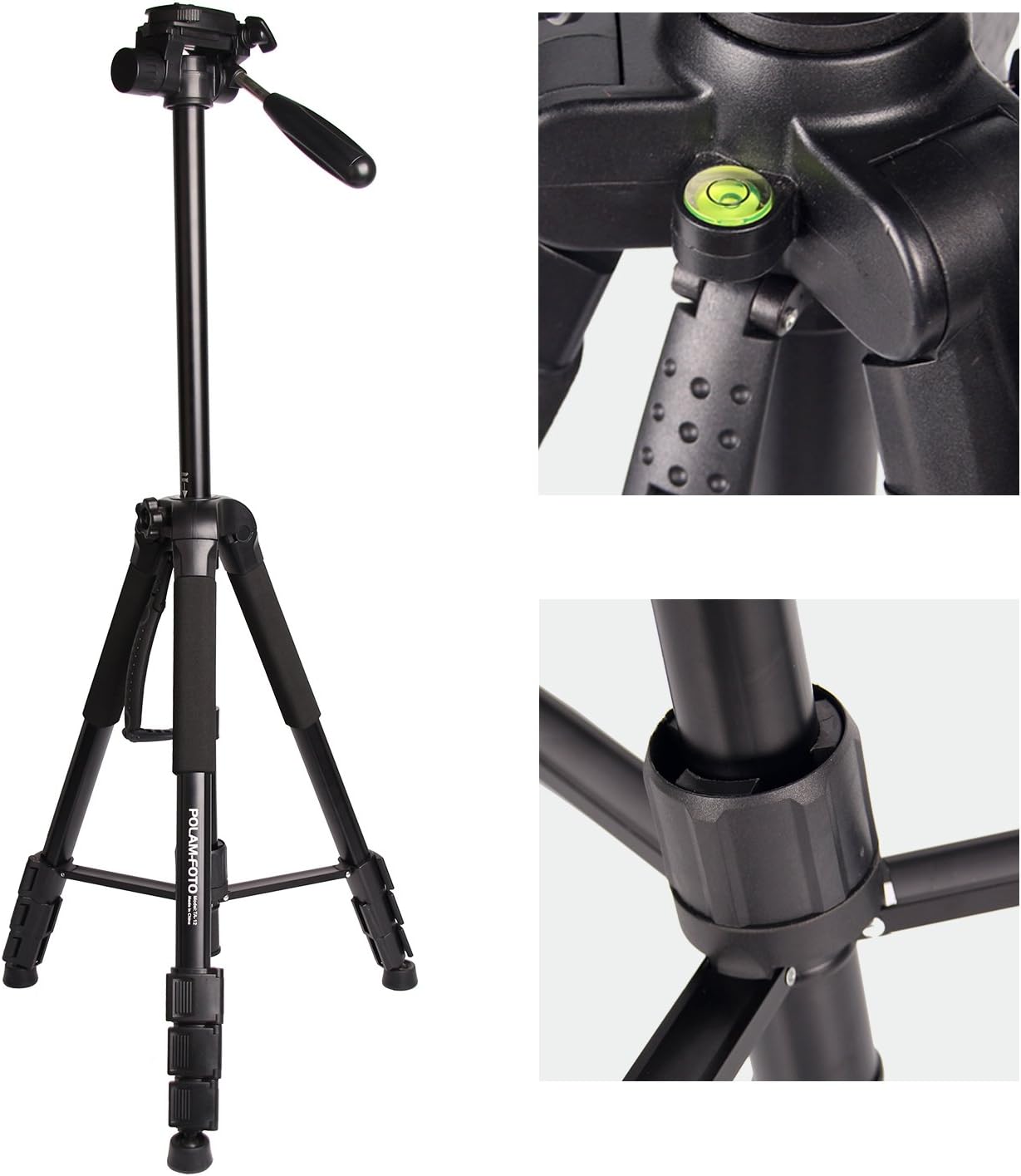 70″176.5cm 2-en-1 Trípode Monopod-Cámara Trípode Aluminio Viaje Trípode con Bolsa para CanonNikonSony DSLRSLR Cámara
