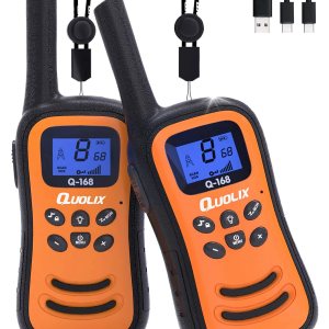 Walkie Talkies para niños, paquete de 2 unidades, juguete recargable para niños de 3 a 12 años, walkie talkie de largo alcance con 22 canales y Walkie Talkies para niños, paquete de 2 unidades, juguete recargable para niños de 3 a 12 años, walkie talkie de largo alcance con 22 canales y