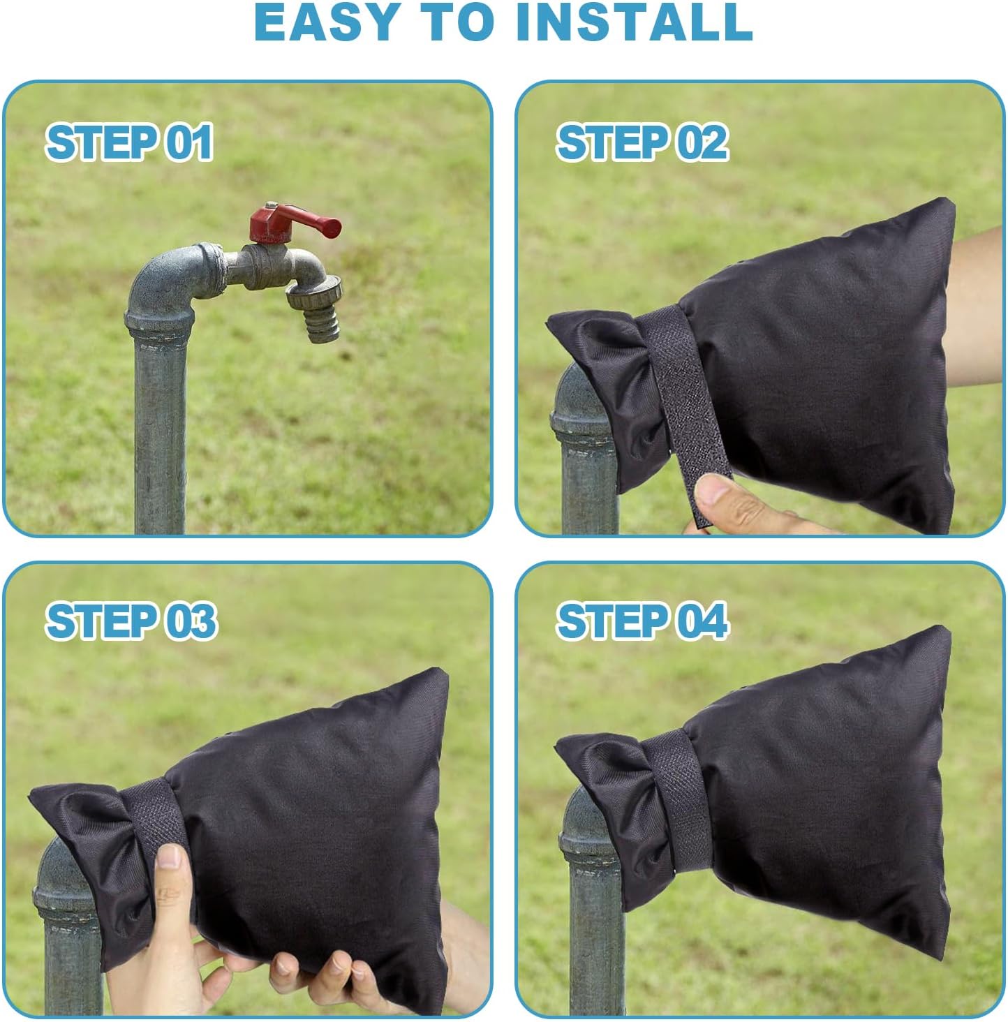 Outdoor Faucet Covers, Waterproof Pipe Insulation Hose Cover Socks, Winter Water Faucet Cover Socks Anti-Freezing Protection Insulated Hose Bib