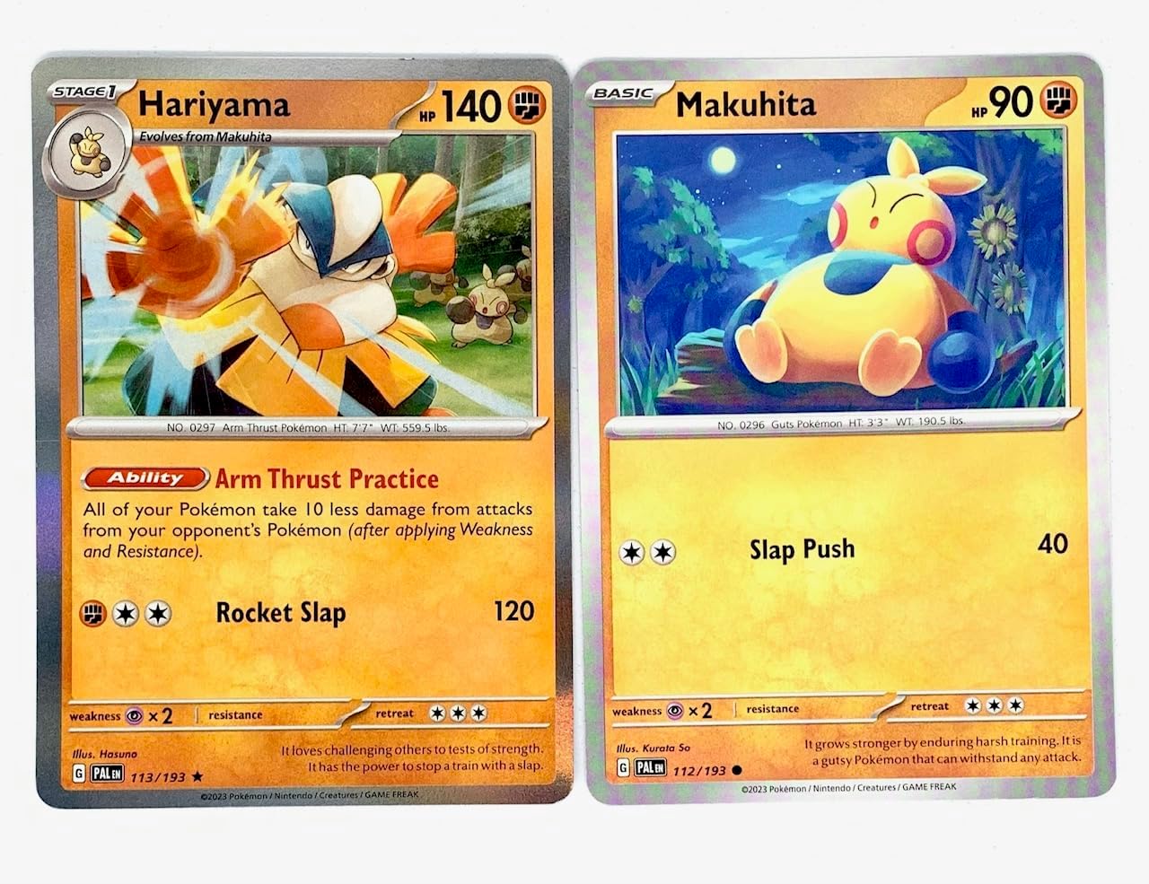 Hariyama 113193 – Paldea Evolved – Set Pokemon Evolution – Juego de 2 cartas – Escarlata y violeta