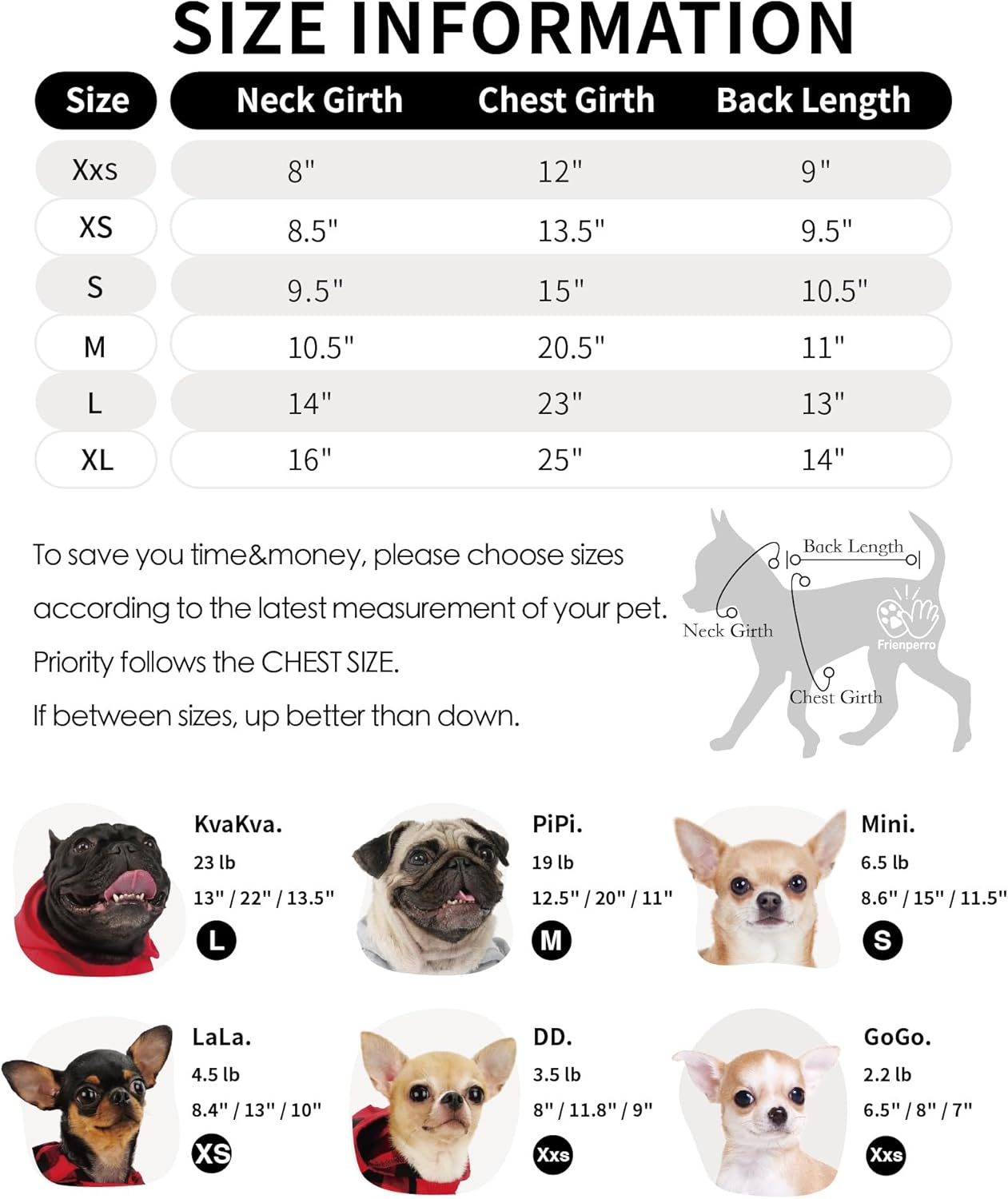 Frienperro Suéter pequeño para perro, suéter de otoño para cachorros, sudadera a rayas para perros pequeños, niñas y niños, ropa de cuello alto,