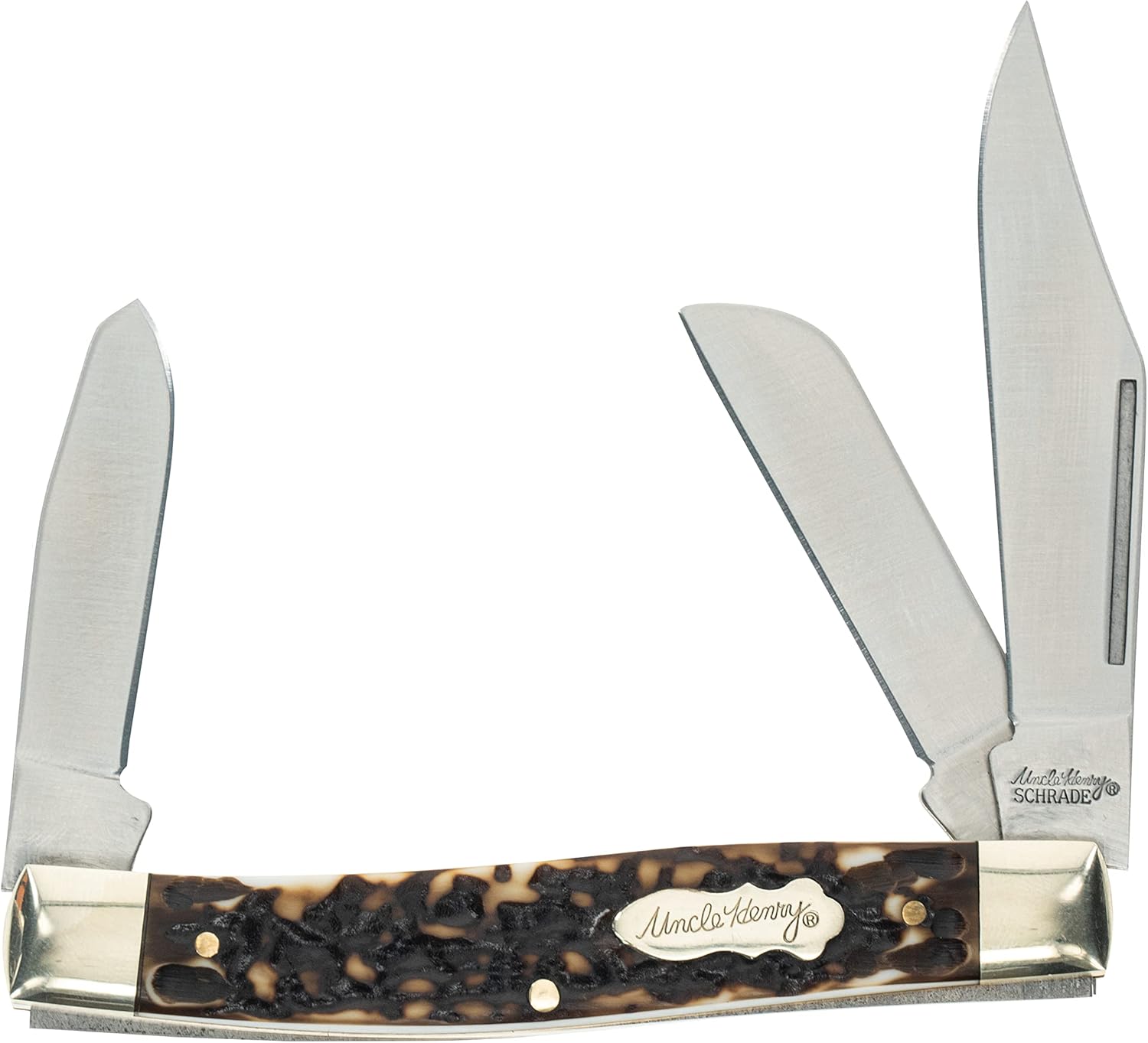 Uncle Henry Next Gen Staglon 885UH Sr. Rancher – Cuchillo plegable de 6.9 pulgadas con hoja de acero inoxidable, hoja de pie de oveja, hoja de punta