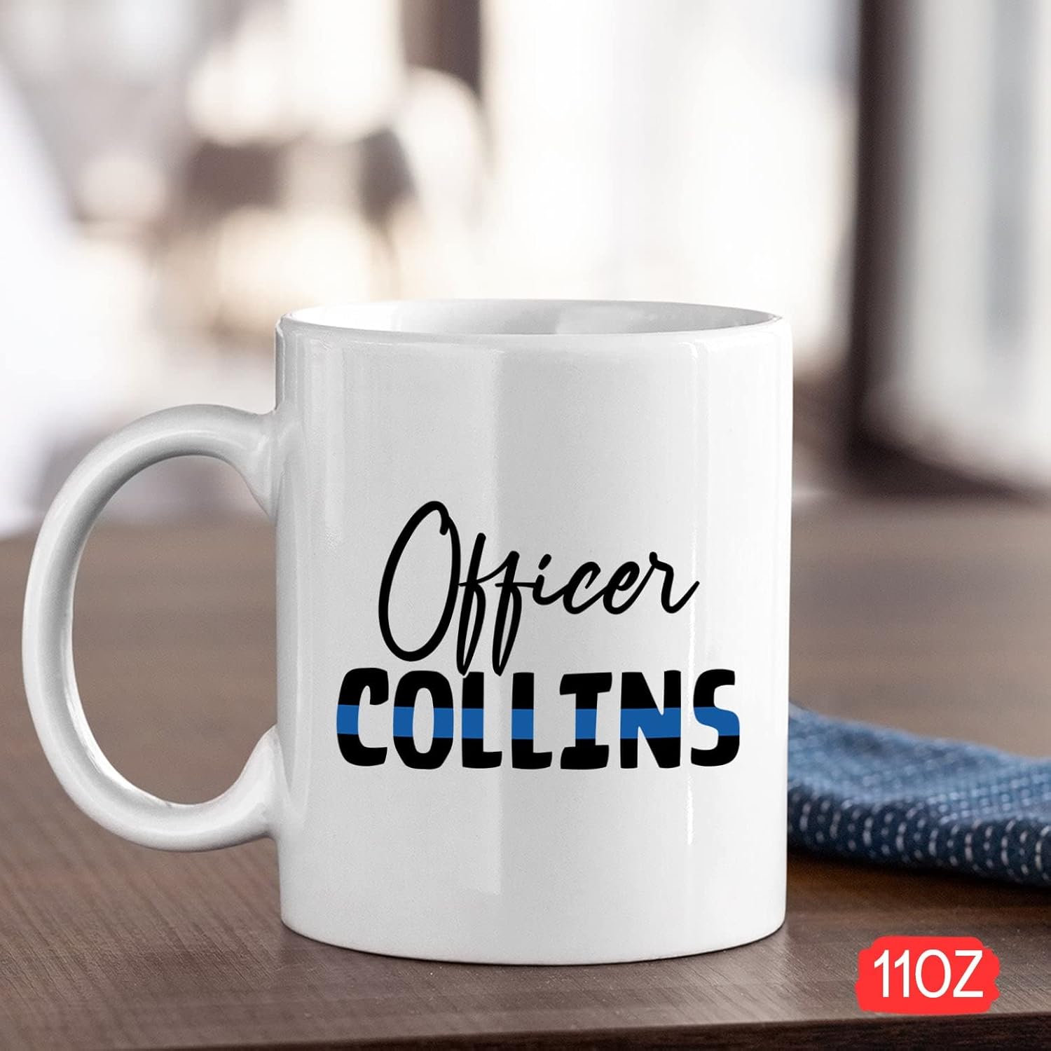 Taza de café de oficial de policía, taza personalizada para oficial de policía, regalo de agradecimiento para hombres y mujeres, taza de café de