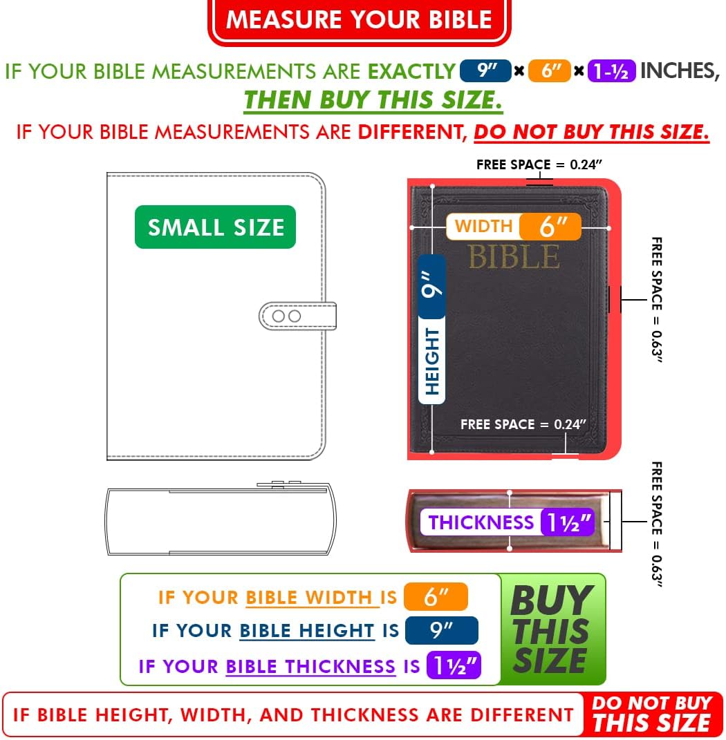 Funda de cuero para la Biblia para hombres, funda de la Biblia para hombres, funda de cuero pequeña para la Biblia para mujeres, funda de la Biblia