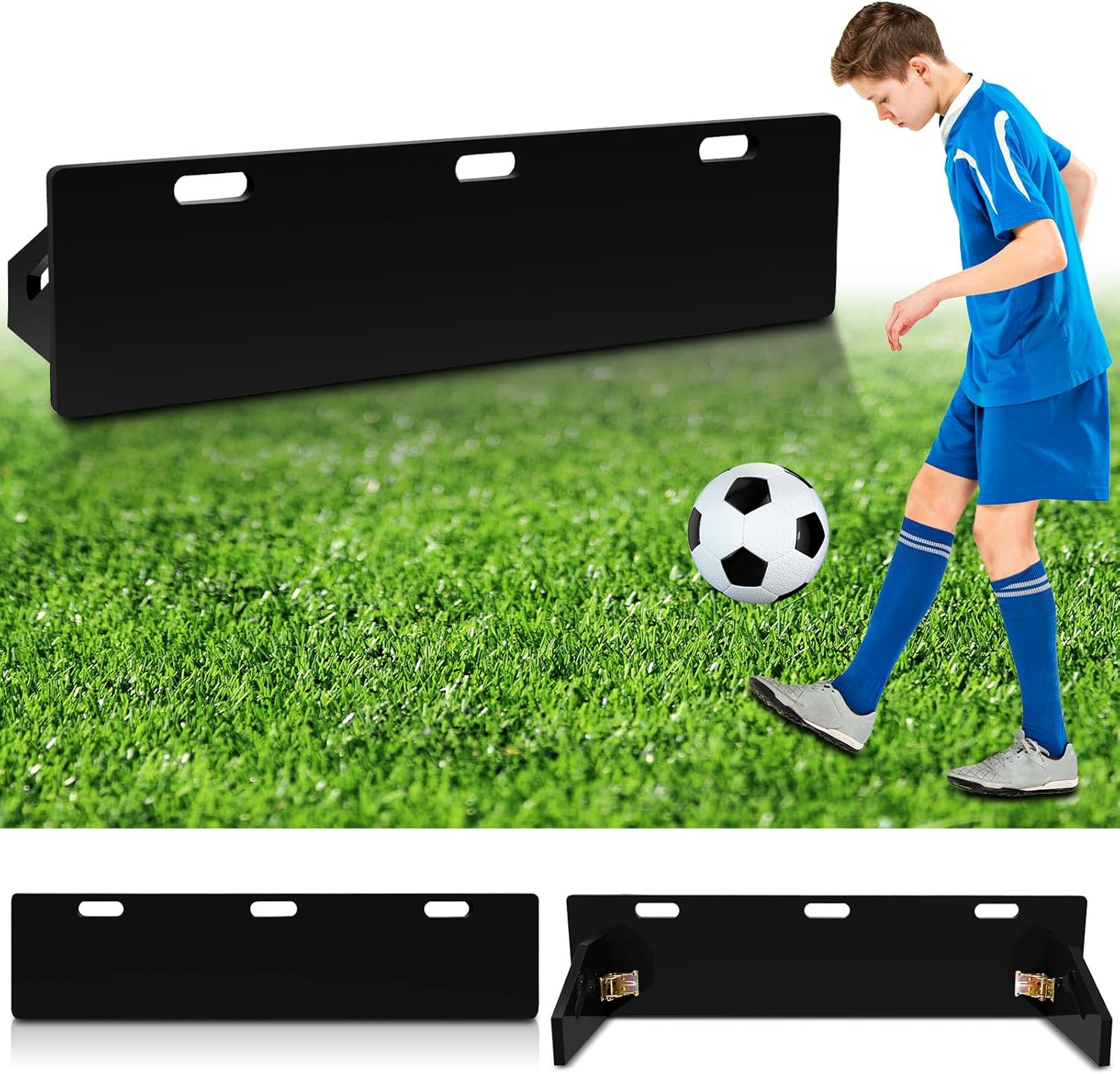 Deekin Rebotador de fútbol con 2 ángulos de 45 x 10 pulgadas, plegable, para entrenamiento de fútbol y práctica de tiro