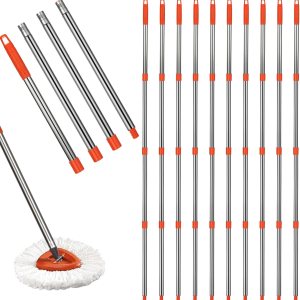 Juego de 10 manijas de repuesto para trapeador giratorio de 4 secciones de 30 a 58 pulgadas, mango de repuesto para trapeador giratorio a granel Juego de 10 manijas de repuesto para trapeador giratorio de 4 secciones de 30 a 58 pulgadas, mango de repuesto para trapeador giratorio a granel