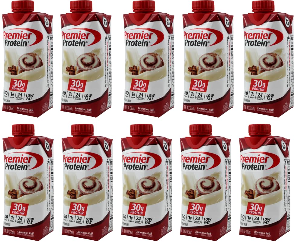 Batido de proteínas  Sabor rollo de canela  Paquete de 10  El paquete surtido Niro incluye funda para bebidas