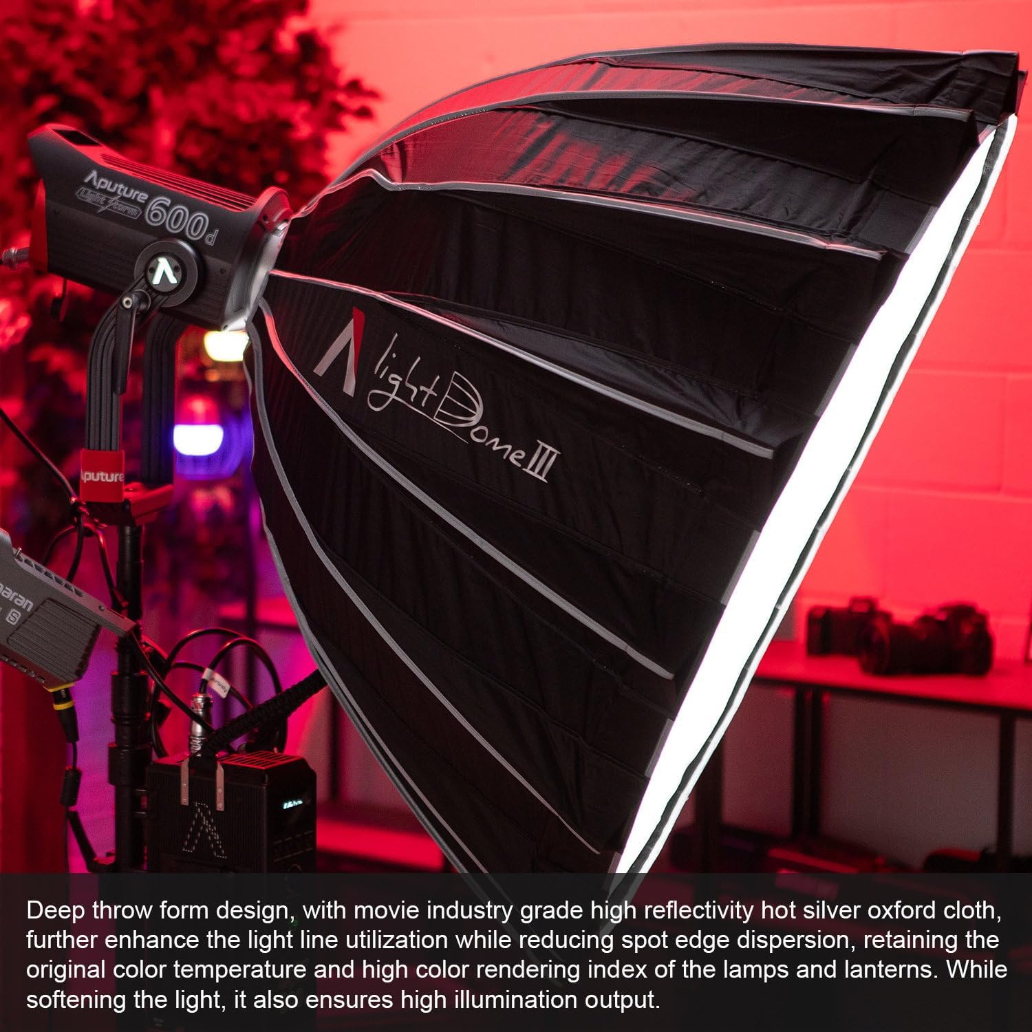 Aputure Light Dome III – Caja de luz circular de plegado rápido de 3 pies (35.4 in), caja de luz circular Bowens Mount con plegado rápido, diseño de