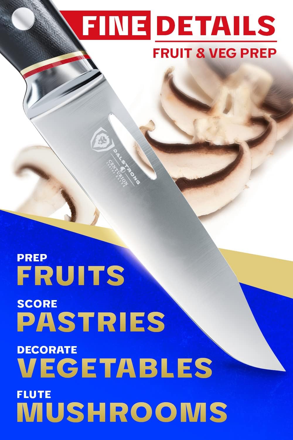Dalstrong Cuchillo de pelar  3.5 pulgadas  Serie Centurion  Cuchillo de cocina sueco 14C28N de acero inoxidable de alto carbono  Mango G10  Fruta,